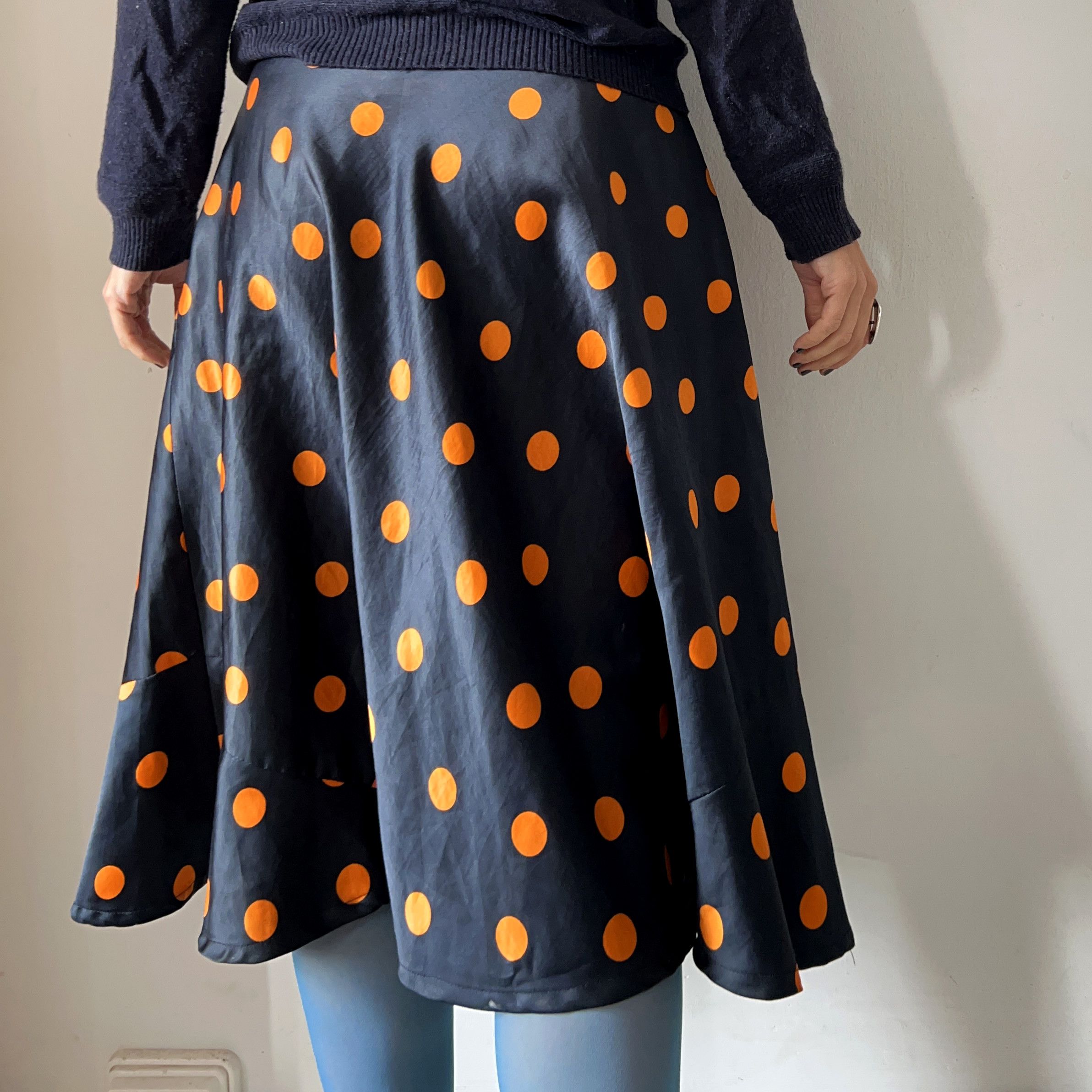 Handmade × Vintage Y2k polka dots low waist skater skirt Size 30" / US 8 / IT 44 - 6 Thumbnail