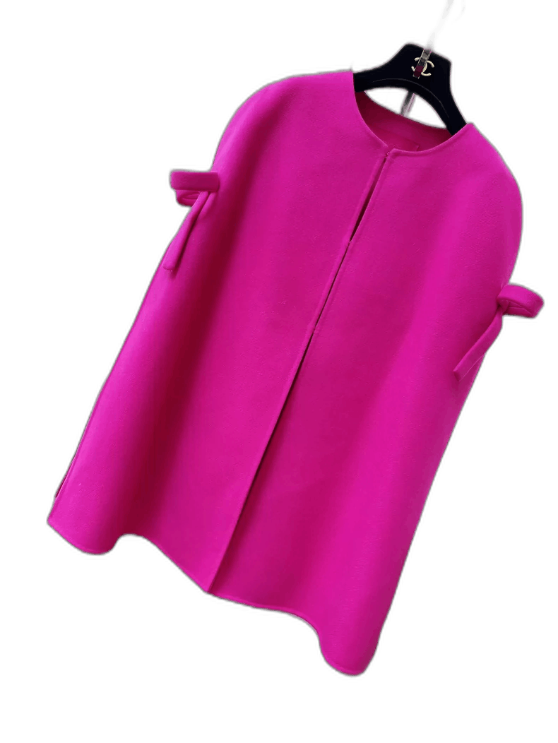 Valentino Valentino Pink Bow Wool Cape Coat Size L / US 10 / IT 46 - 1 Thumbnail