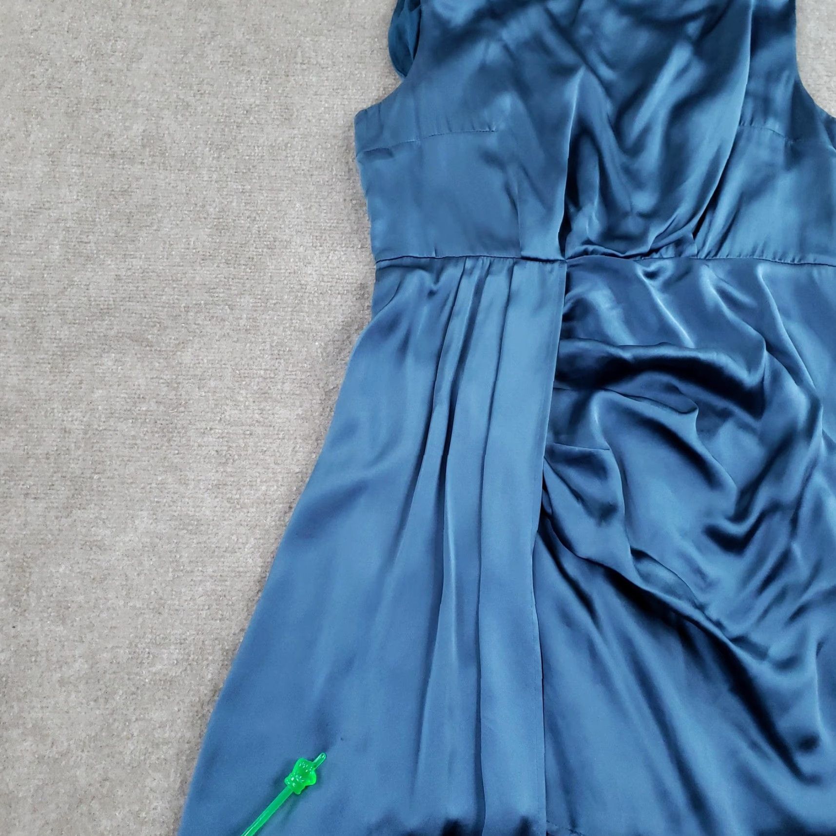 Anthropologie Anthropologie Dress 10 Blue Satin Sleeveless Asymmetrical Cocktail Womens Size L / US 10 / IT 46 - 7 Thumbnail