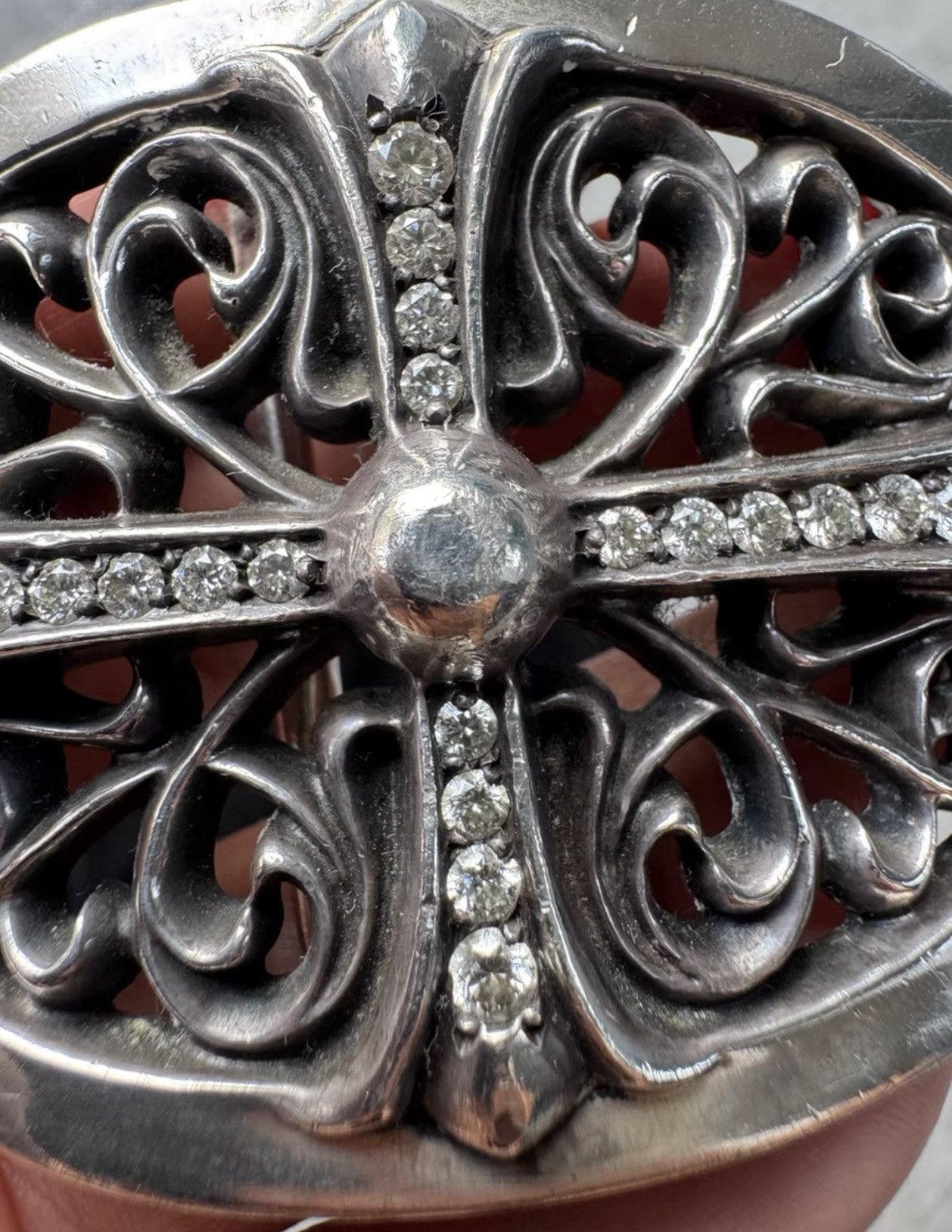 Chrome Hearts Chrome Hearts Iced-out Tomb Cross Belt Buckle Size ONE SIZE - 6 Thumbnail