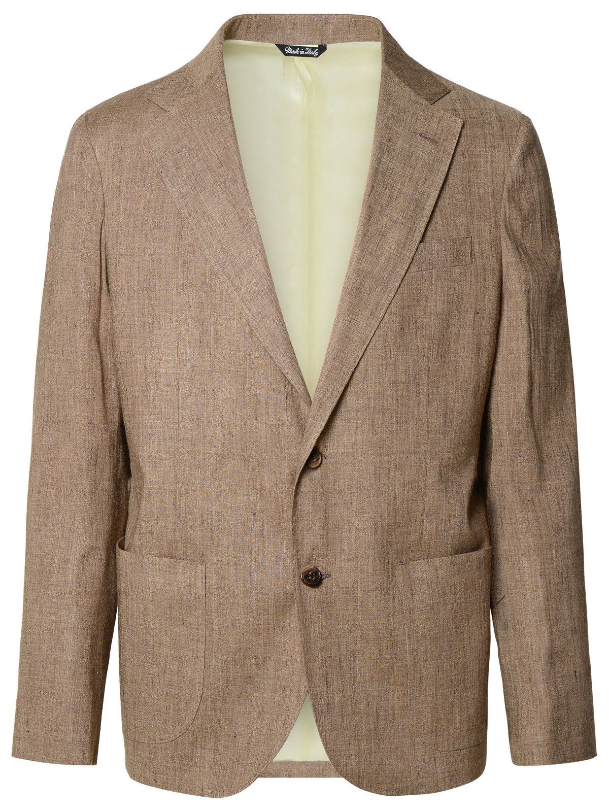 image of Brian Dales Blazer In Brown Linen Blend, Men's (Size Large)