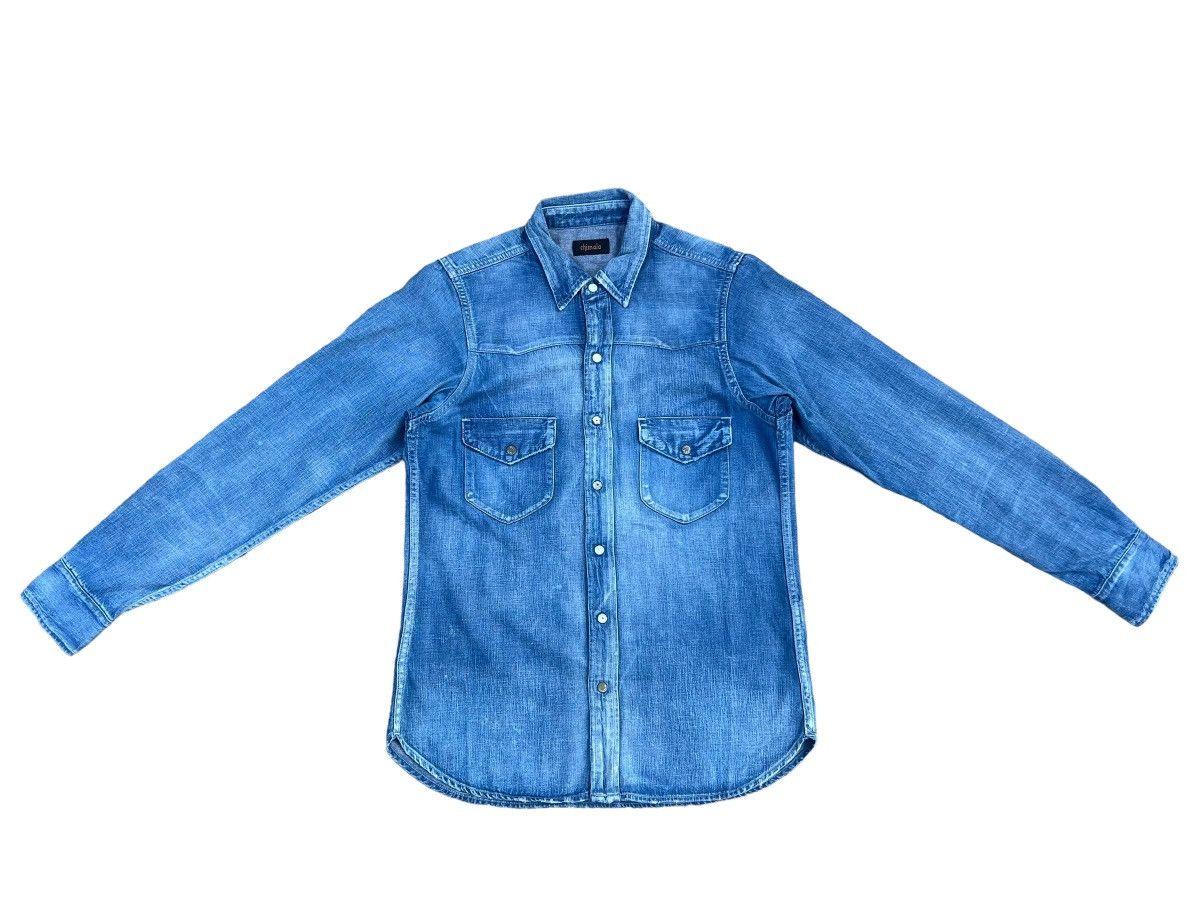 Chimala Chimala Japan Rips Distressed Denim Western Shirt Size US S / EU 44-46 / 1 - 1 Thumbnail