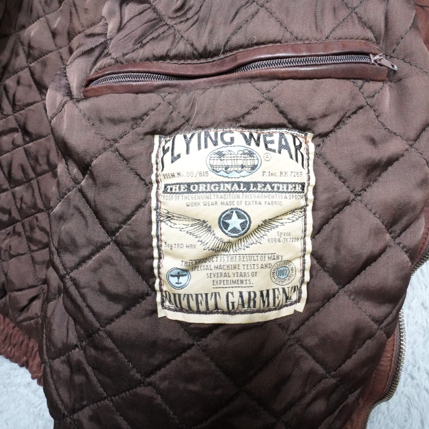 Vintage VINTAGE Flying Wear Bomber Jacket Mens XL Brown Leather Colar Spread Full Zip 90s Retro Motorcycle USA Army Western Rock Jacket Size US XL / EU 56 / 4 - 4 Thumbnail