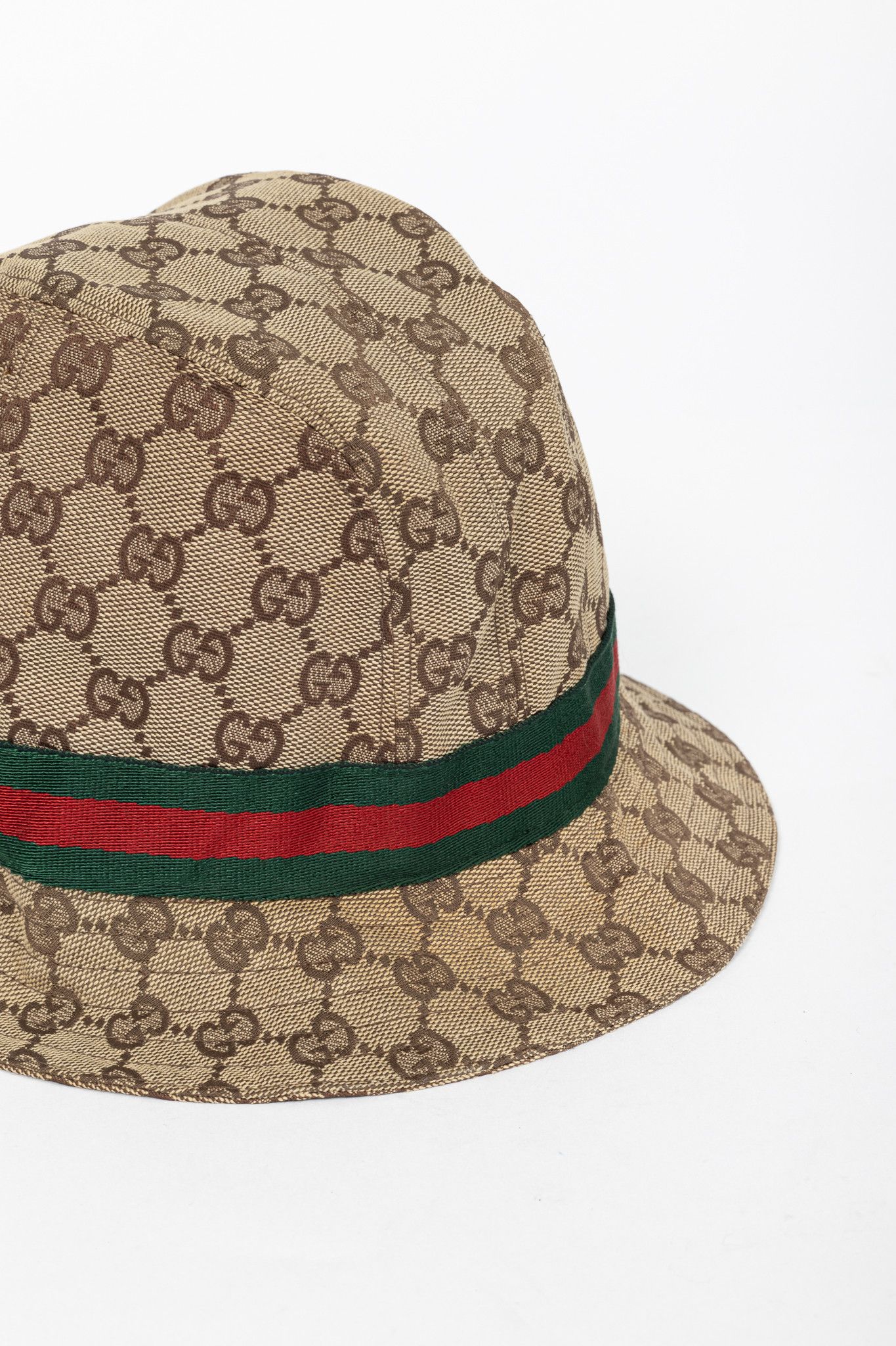 Gucci Gucci Beige & Ebony GG Canvas Web Bucket Hat Size ONE SIZE - 4 Thumbnail
