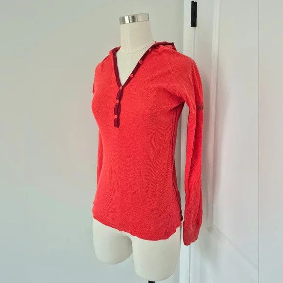 Gap 1/2 Button V-Neck Hooded Henley Fall School Spring Travel Size S / US 4 / IT 40 - 4 Thumbnail