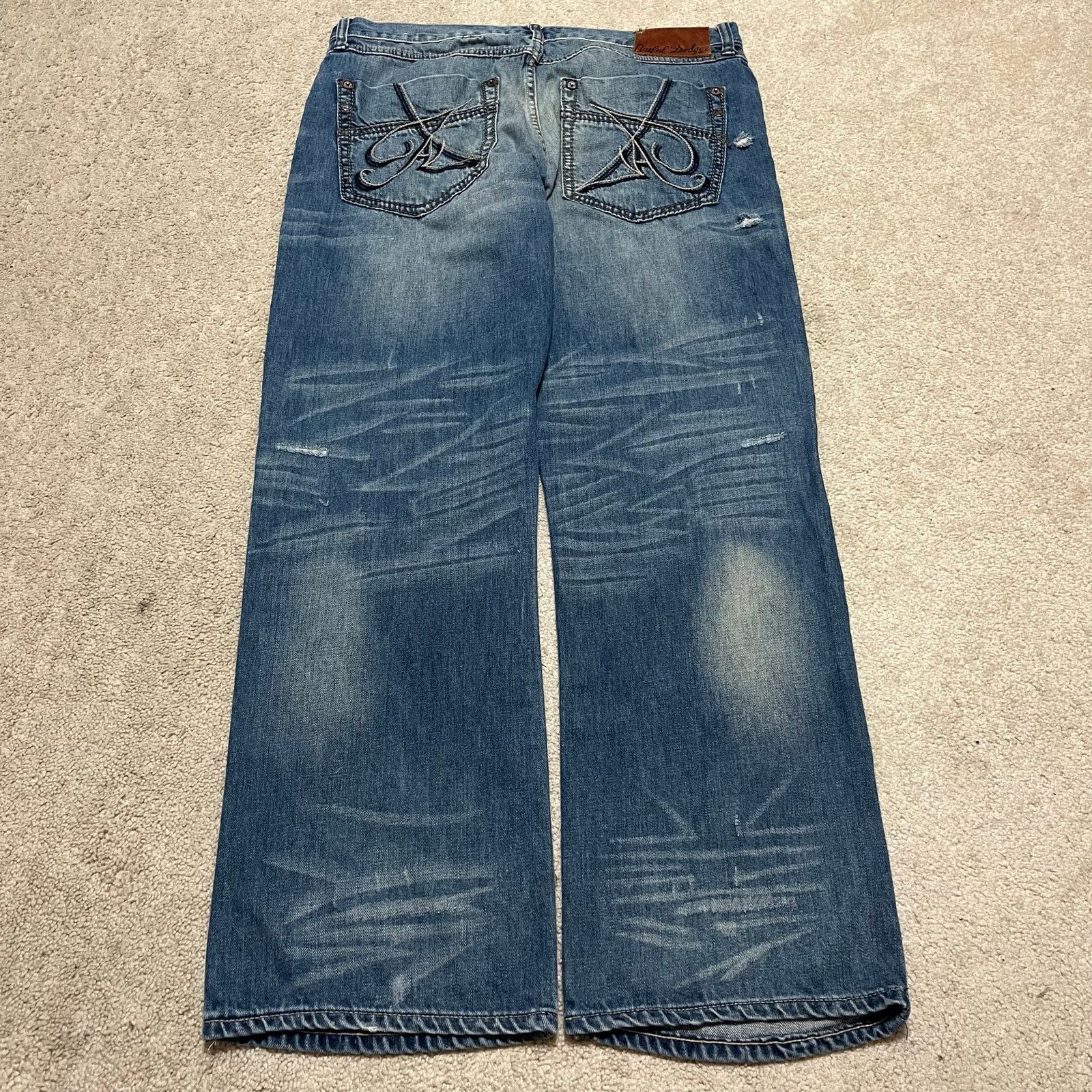 Artful Dodger Artful Dodger Y2K Baggy Skater Acid Washed Blue Jeans 38x33 Size US 38 / EU 54 - 1 Thumbnail