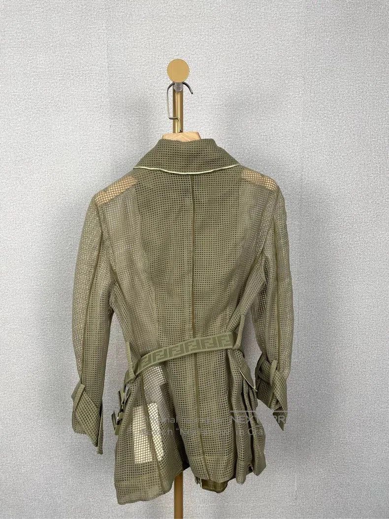 Fendi Fendi Green Textured Waistcoat Jacket. Size US M / EU 48-50 / 2 - 2 Thumbnail