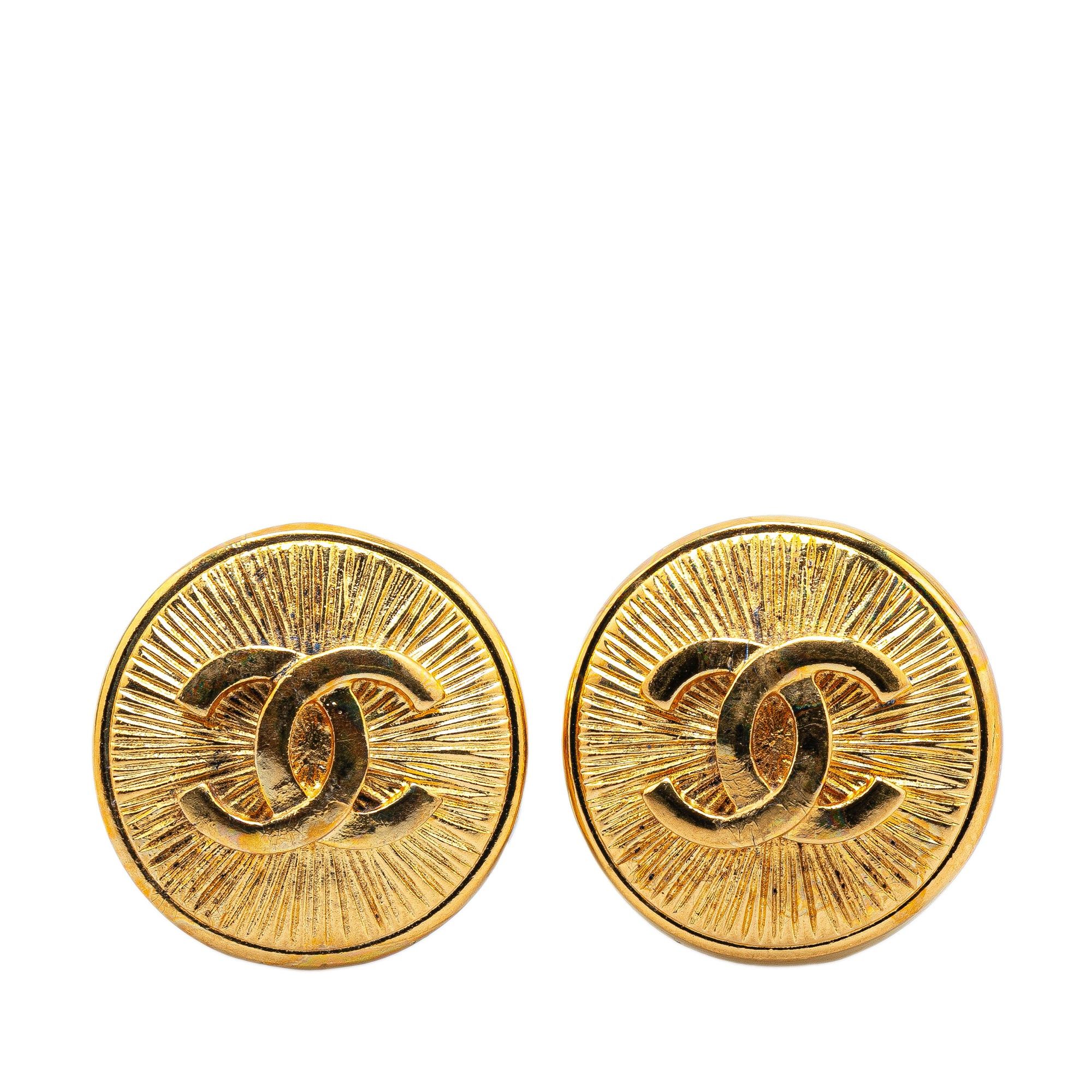 Chanel Chanel Gold Plated CC Clip On Earrings Gold Size ONE SIZE - 1 Thumbnail