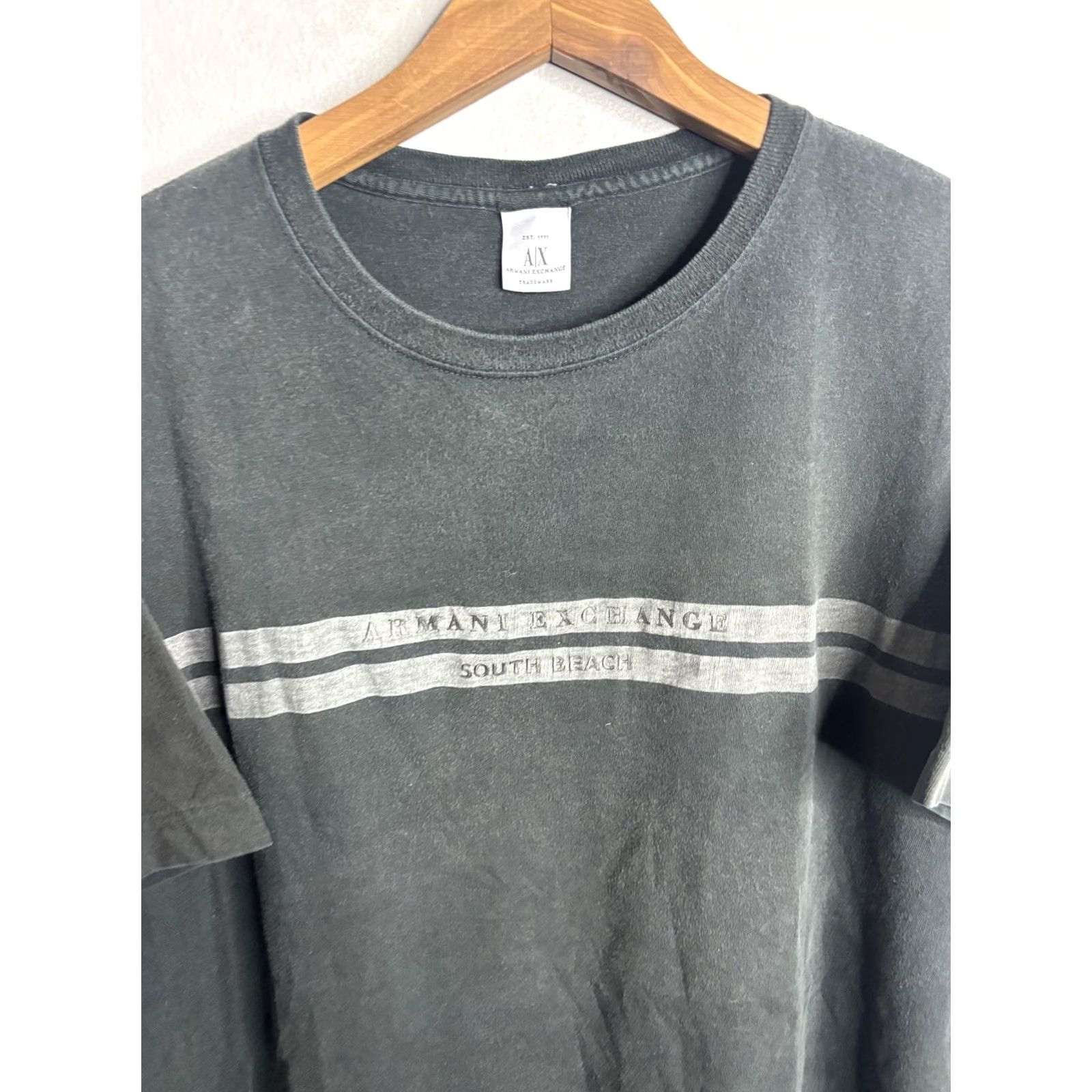 Armani Exchange VINTAGE Armani Exchange Shirt Mens Extra Large Black South Beach Graphic Tee A|X Logo Shirt Mens Graphics Tee Black South Beach 90s Pattern Size US M / EU 48-50 / 2 - 2 Thumbnail