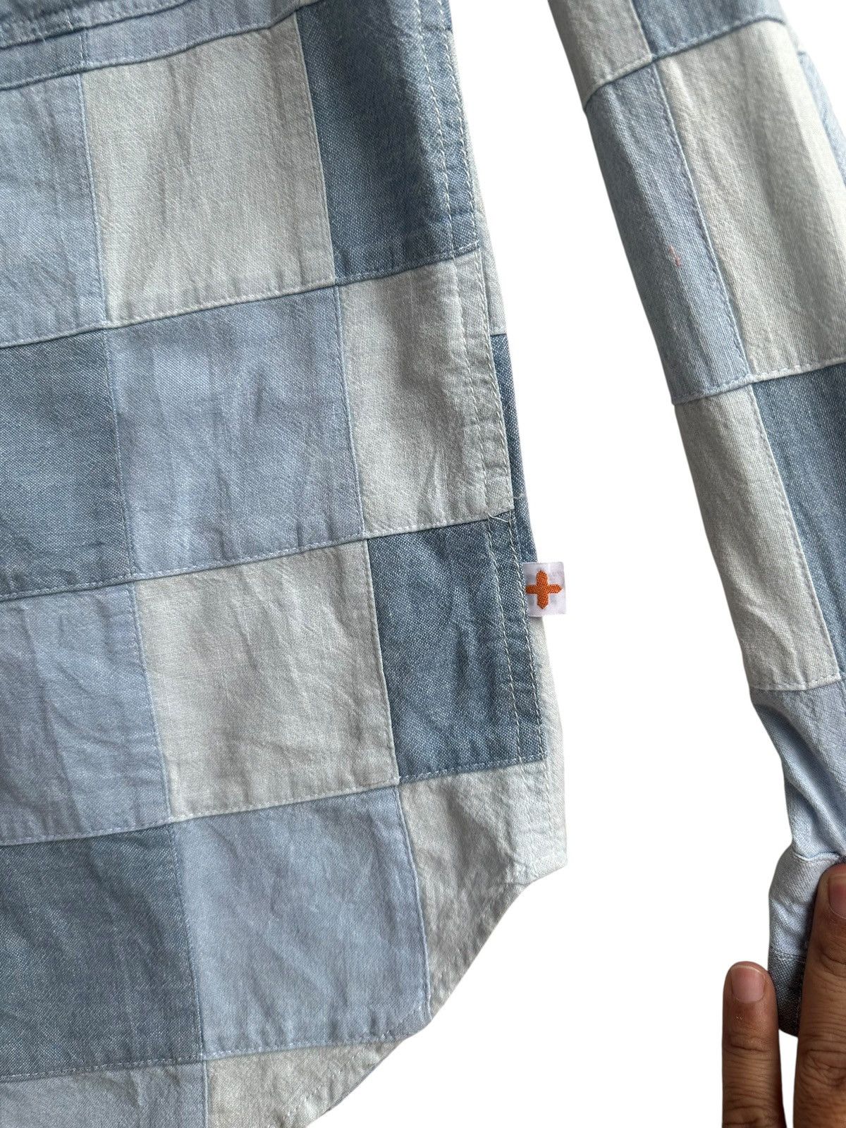 Head Porter Head Porter Plus Patchwork Button-Up — Blue/White Check Size US M / EU 48-50 / 2 - 5 Thumbnail