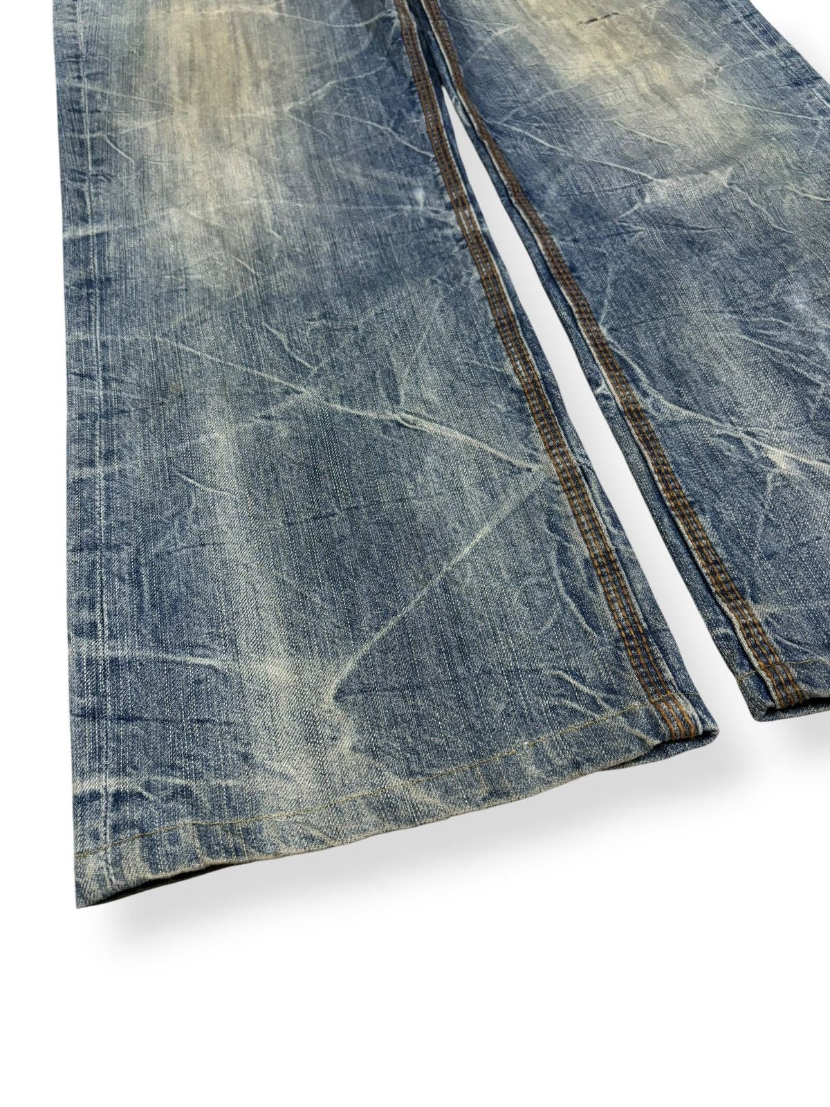 Beauty Beast Japanese Brand Double Waist Cracked Mud Wash Baggy Jeans Size US 34 / EU 50 - 7 Thumbnail