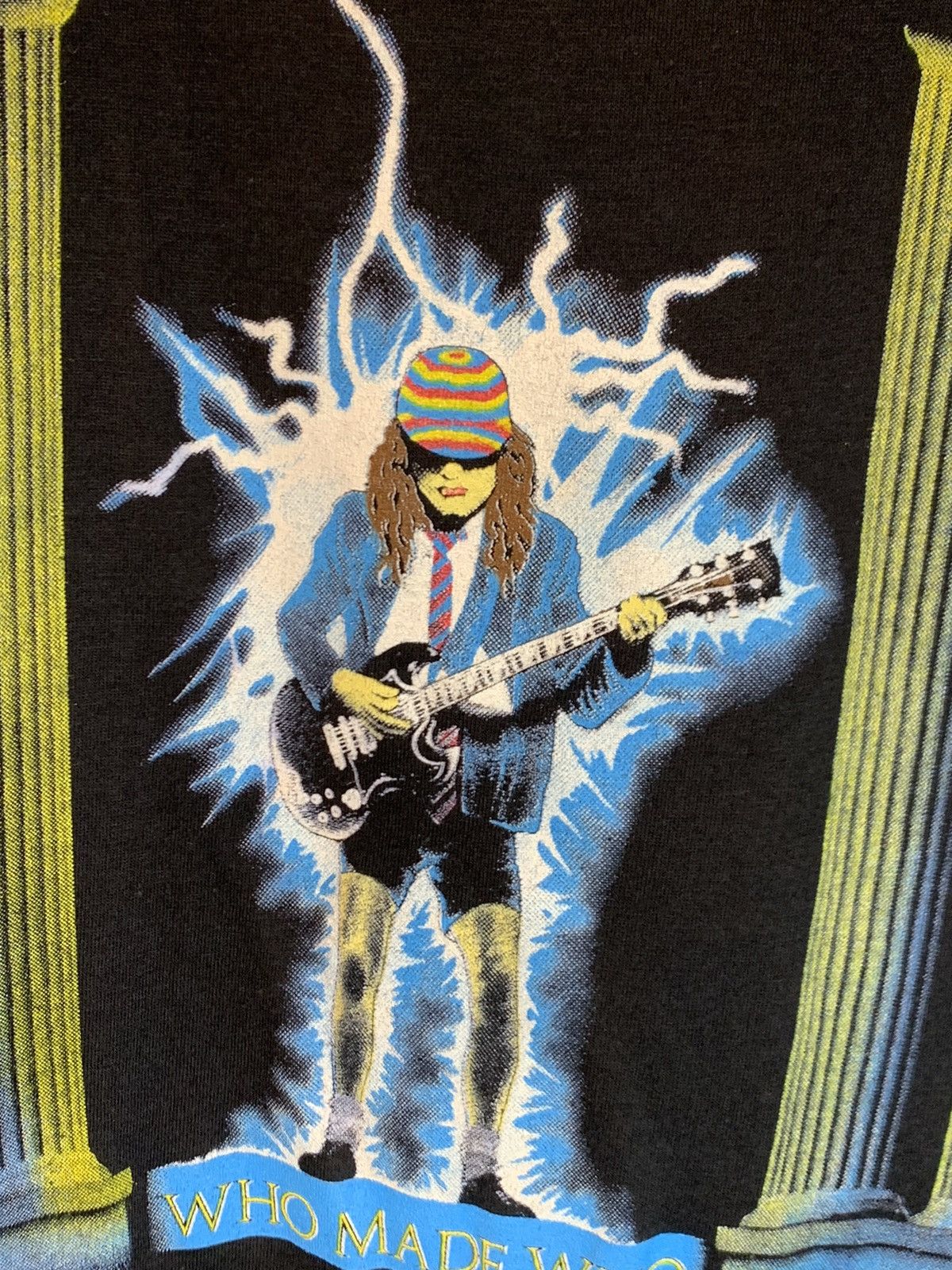 AC/DC × Band Tees × Vintage *RARE* Vintage 1986 AC/DC Who Made Who Single Stitch T-Shirt Size US S / EU 44-46 / 1 - 5 Thumbnail
