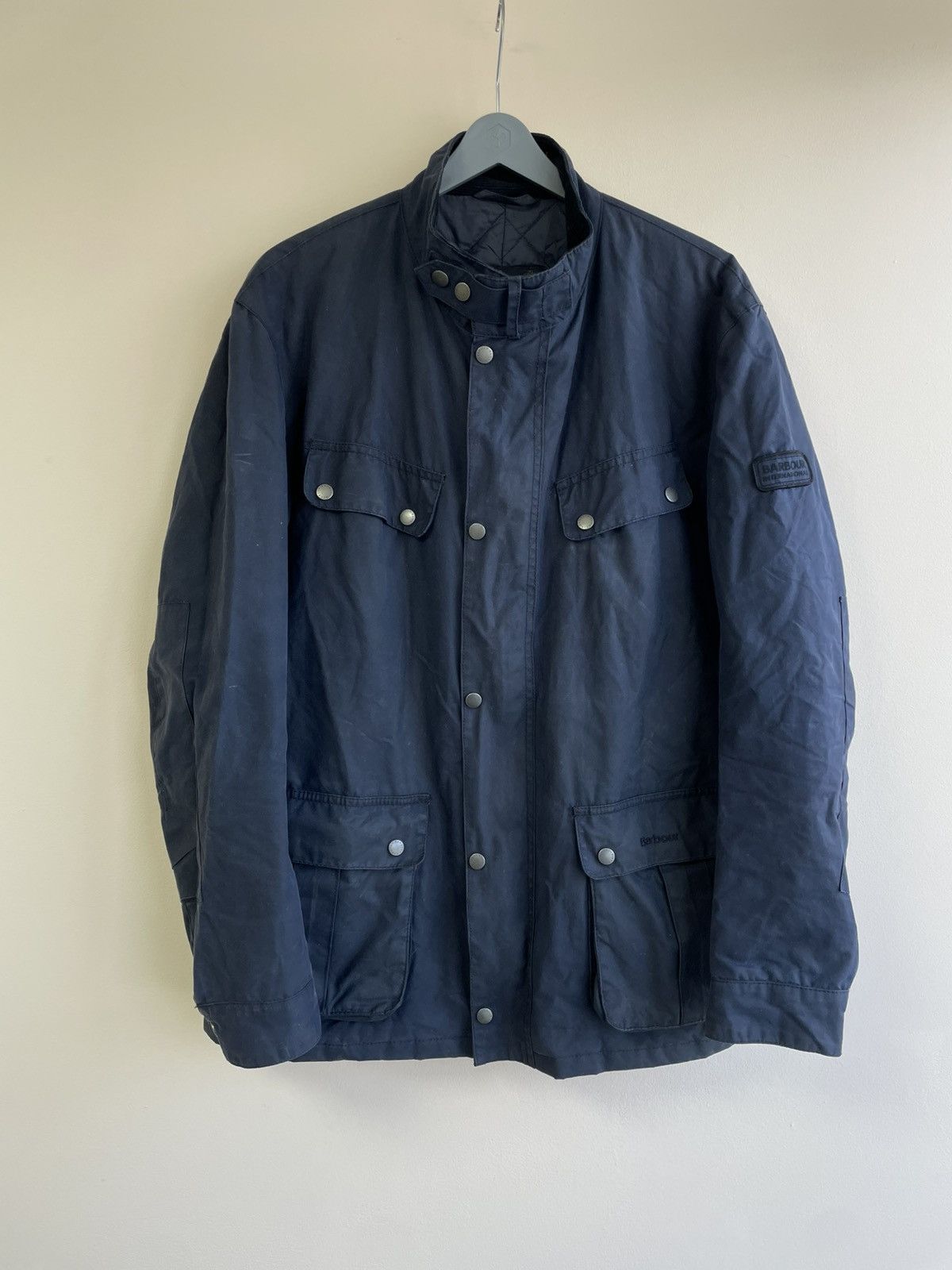 Barbour Barbour International Blue Duke Wax Jacket Size US XL / EU 56 / 4 - 1 Thumbnail