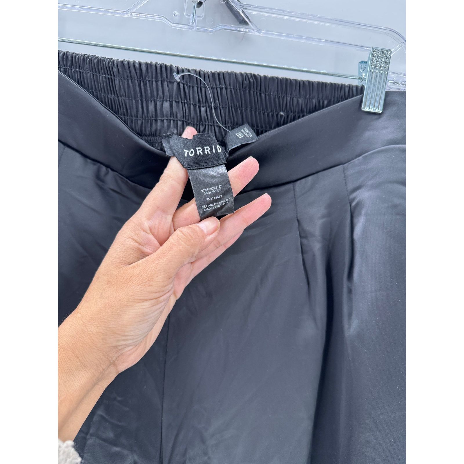 Other Torrid Wide Leg High-Rise Pull-On Satin Pants black pink L Size 36" / US 14 / IT 50 - 7 Thumbnail