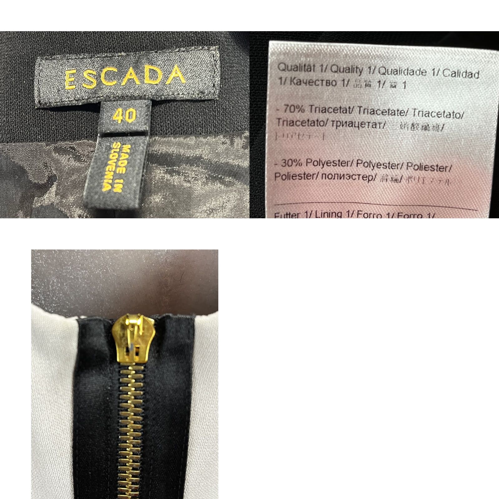 Escada ESCADA Classic Black Pencil Dress 40 US 10 Sleeveless Knee Length Zipper Accents Women Size S / US 4 / IT 40 - 8 Thumbnail