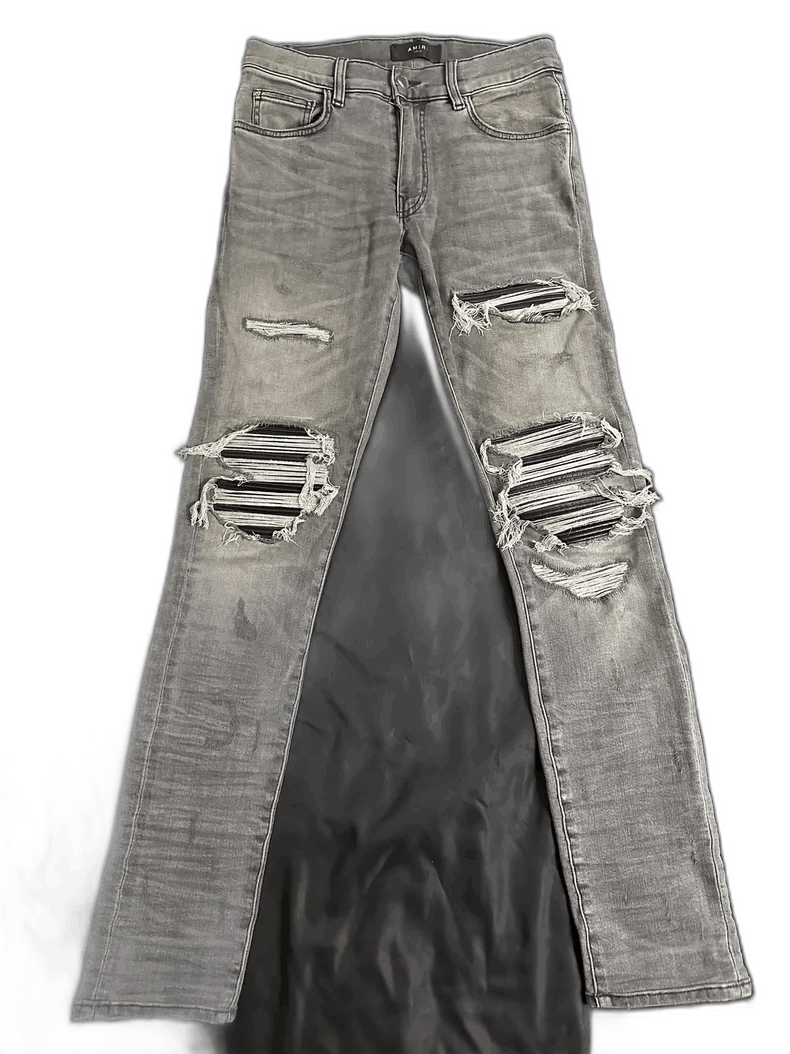 amiri gray distressed MX1 jeans