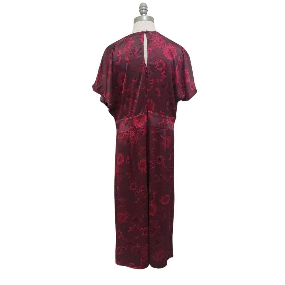 Designer CT769 Chelsea.28 NWT Ladies Burgundy Short Sleeve dress Size L / US 10 / IT 46 - 3 Thumbnail