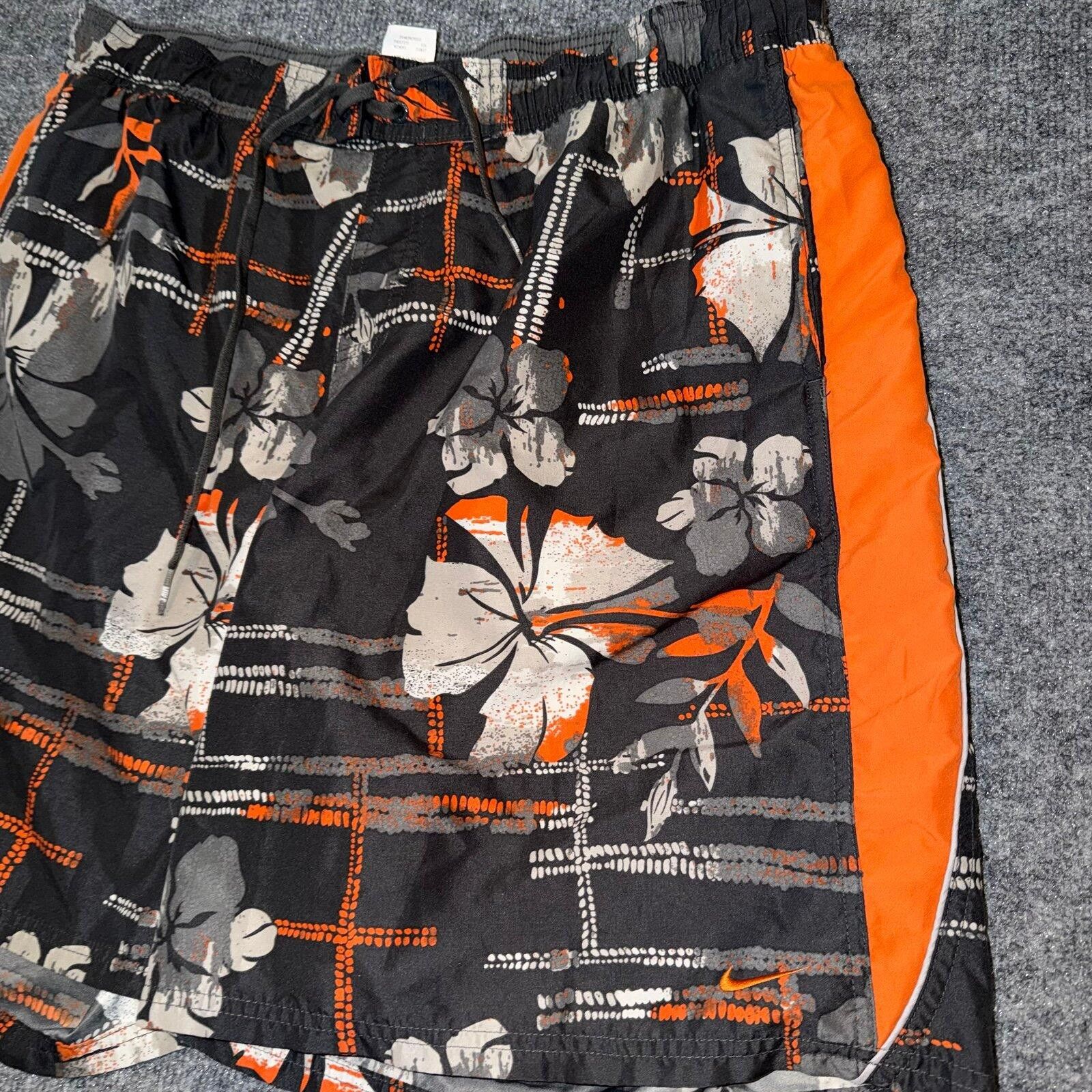 Nike Nike Orange Floral Lined Swim Trunks Mens XXL Vintage Size US 40 / EU 56 - 2 Thumbnail
