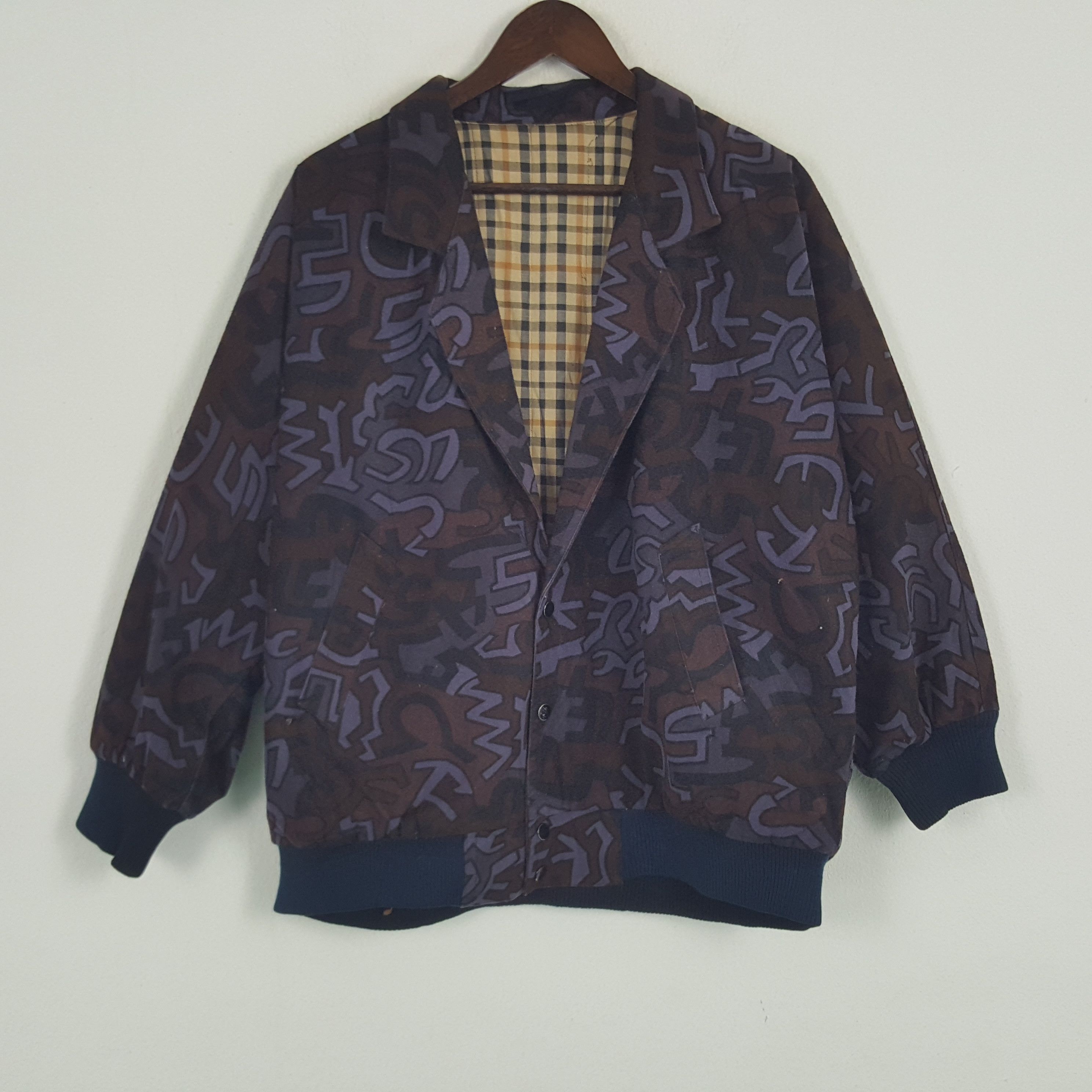 Designer × Vintage Vintage Monogram Art Winter Blazer Coat Jacket Size US XXL / EU 58 / 5 - 1 Thumbnail