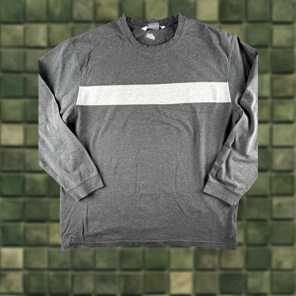 Nike Vintage Nike Swoosh Stripe Long Sleeve Shirt Gray XL Men's T-Shirt Crew Neck Size US XL / EU 56 / 4 - 1 Thumbnail