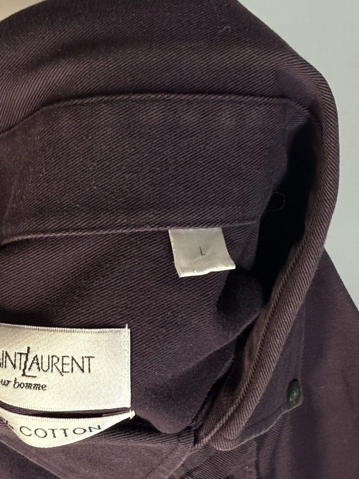 Yves Saint Laurent Heavy YSL Shirt Cotton Grey Size US L / EU 52-54 / 3 - 13 Thumbnail