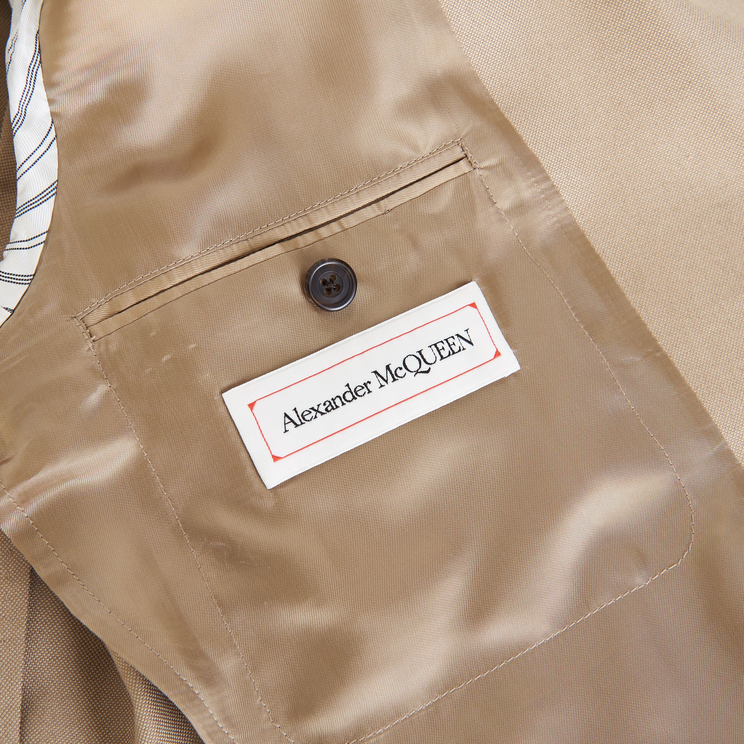 Alexander McQueen Beige Deconstructed Single Breasted Blazer Jacket - Cotton Size 40R - 11 Thumbnail