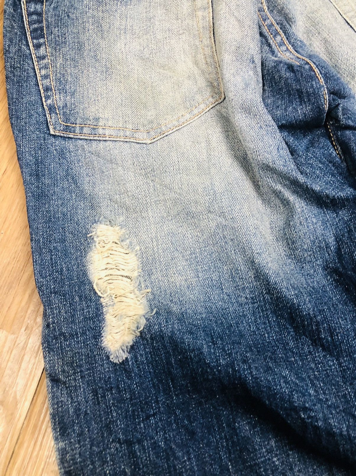PPFM PPFM Japanese Denim Jeans Distressed Ripped Fade Unik (37) Size US 30 / EU 46 - 17 Thumbnail