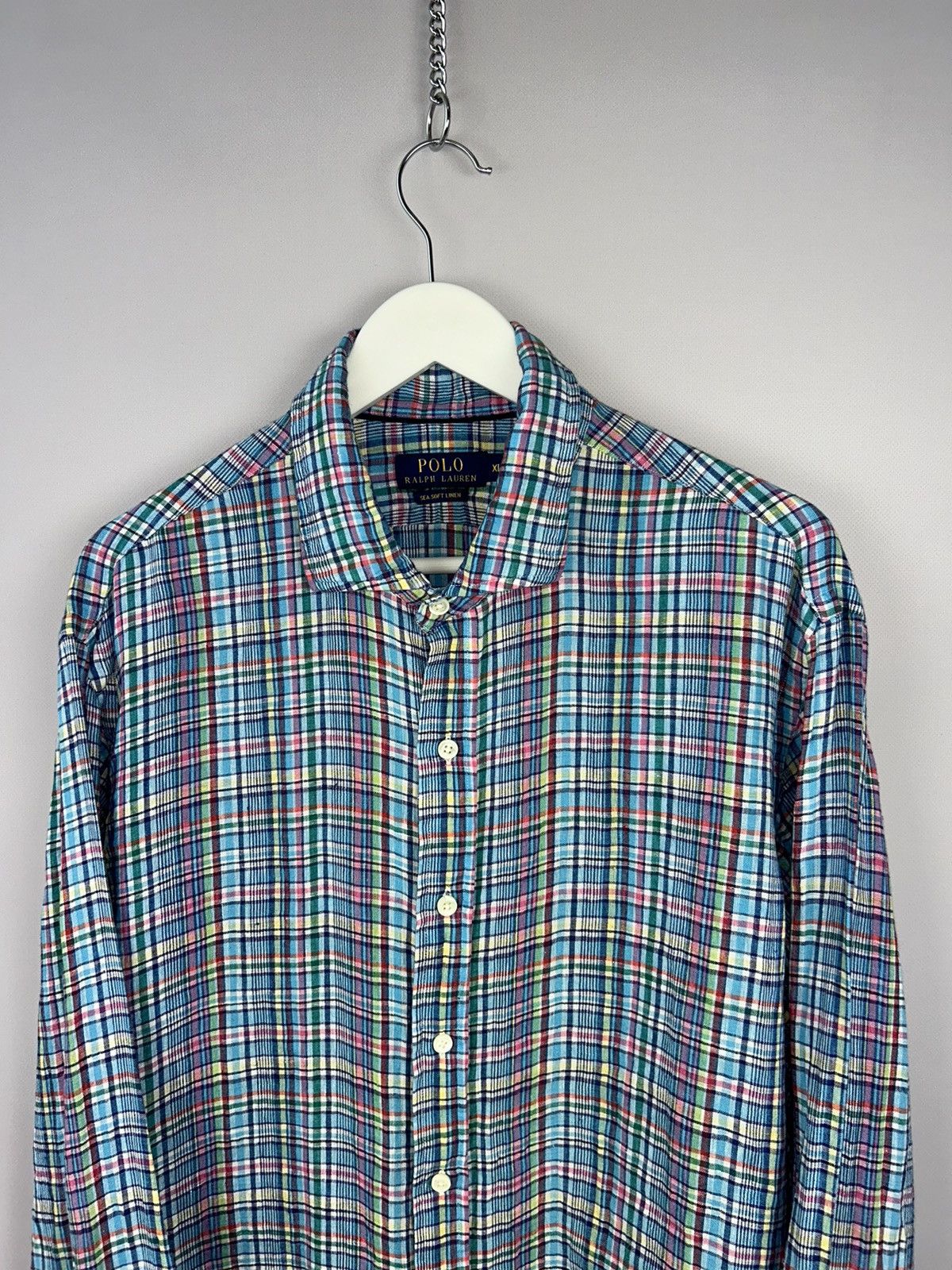 Polo Ralph Lauren Polo Ralph Lauren Sea Soft Linen Check Shirt Size XL Size US XL / EU 56 / 4 - 2 Thumbnail