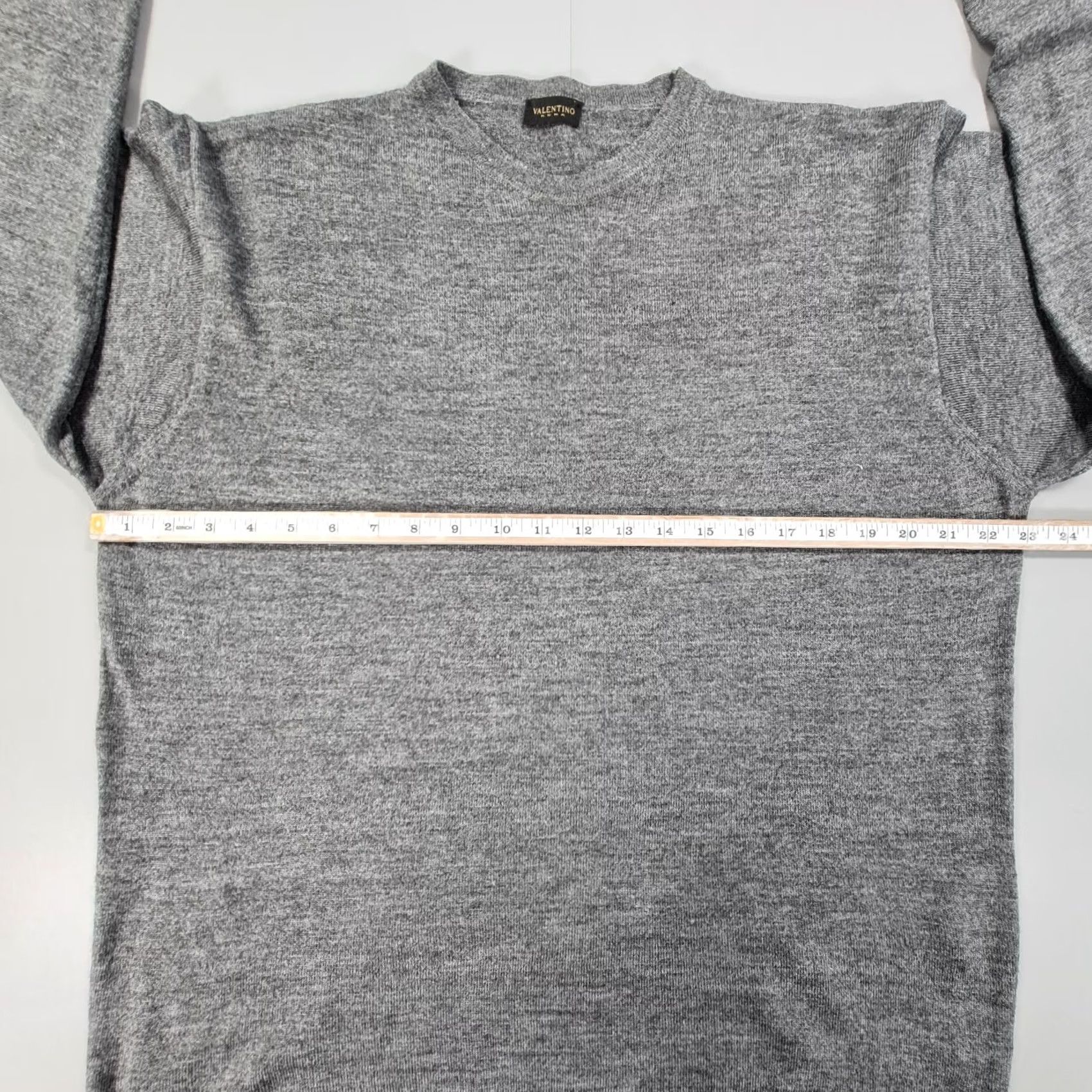 Valentino Valentino Jumper Grey XL Merino Wool Crew Neck Long Sleeve Pullover Mens Regular Knit Pullover Lightweight Casual Size US XL / EU 56 / 4 - 4 Thumbnail