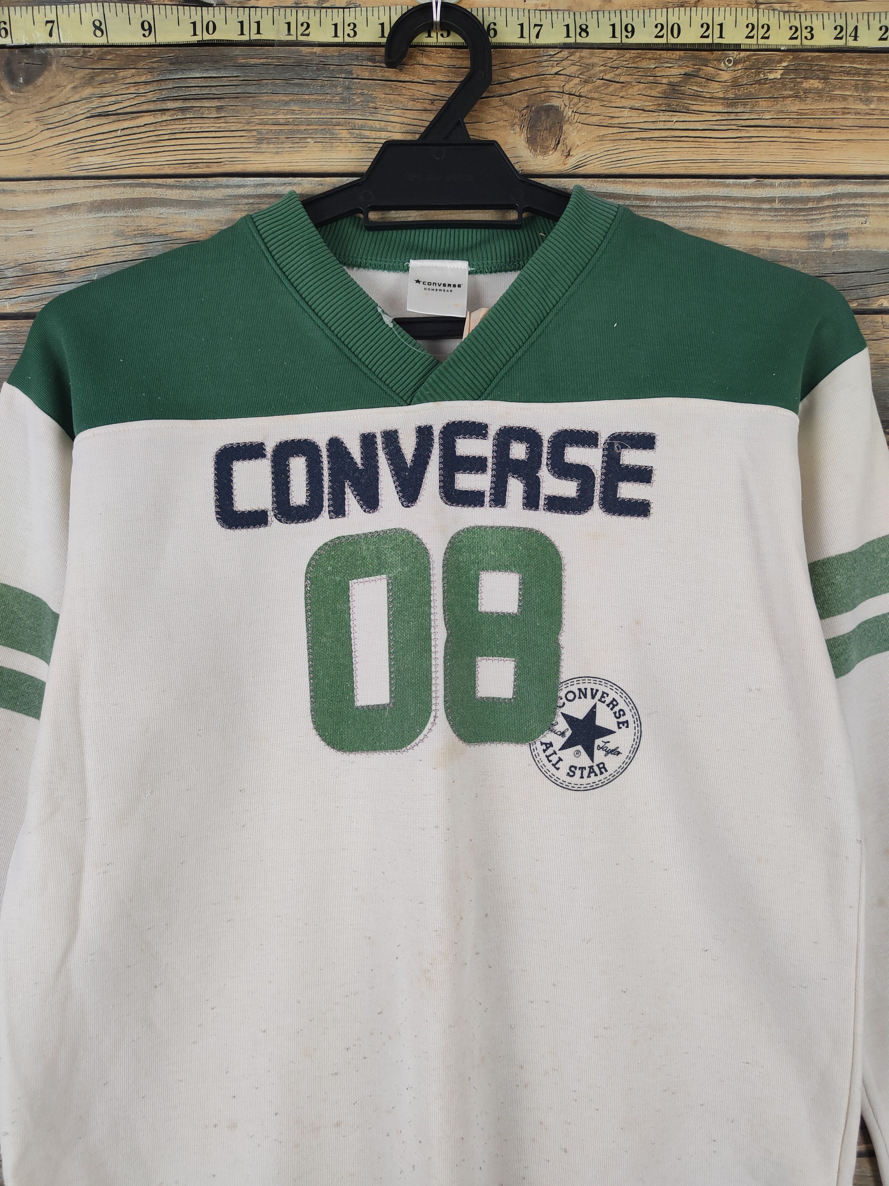 Converse DL Converse Green Ivory Long Sleeve T-shirts #643 Size US S / EU 44-46 / 1 - 2 Thumbnail