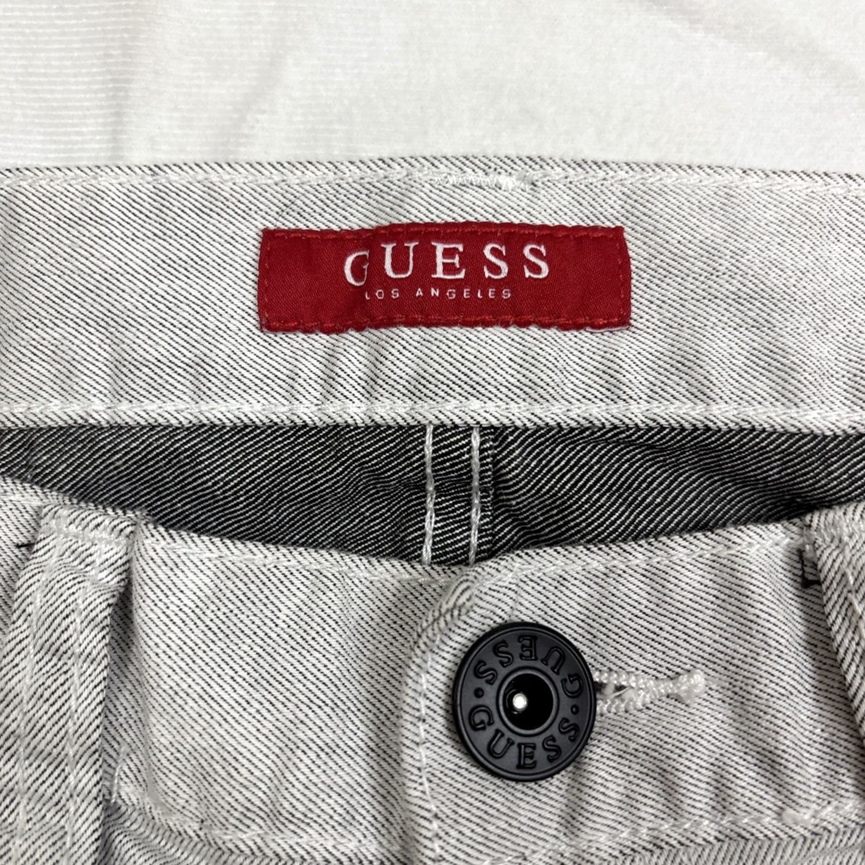 Guess GUESS Jeans Skinny FIT Men 29 x 30 Denim Gray White Vintage Distressed 5-Pocket Mens Regular Inseam 30 Rise Classic Slim Size US 29 - 4 Thumbnail