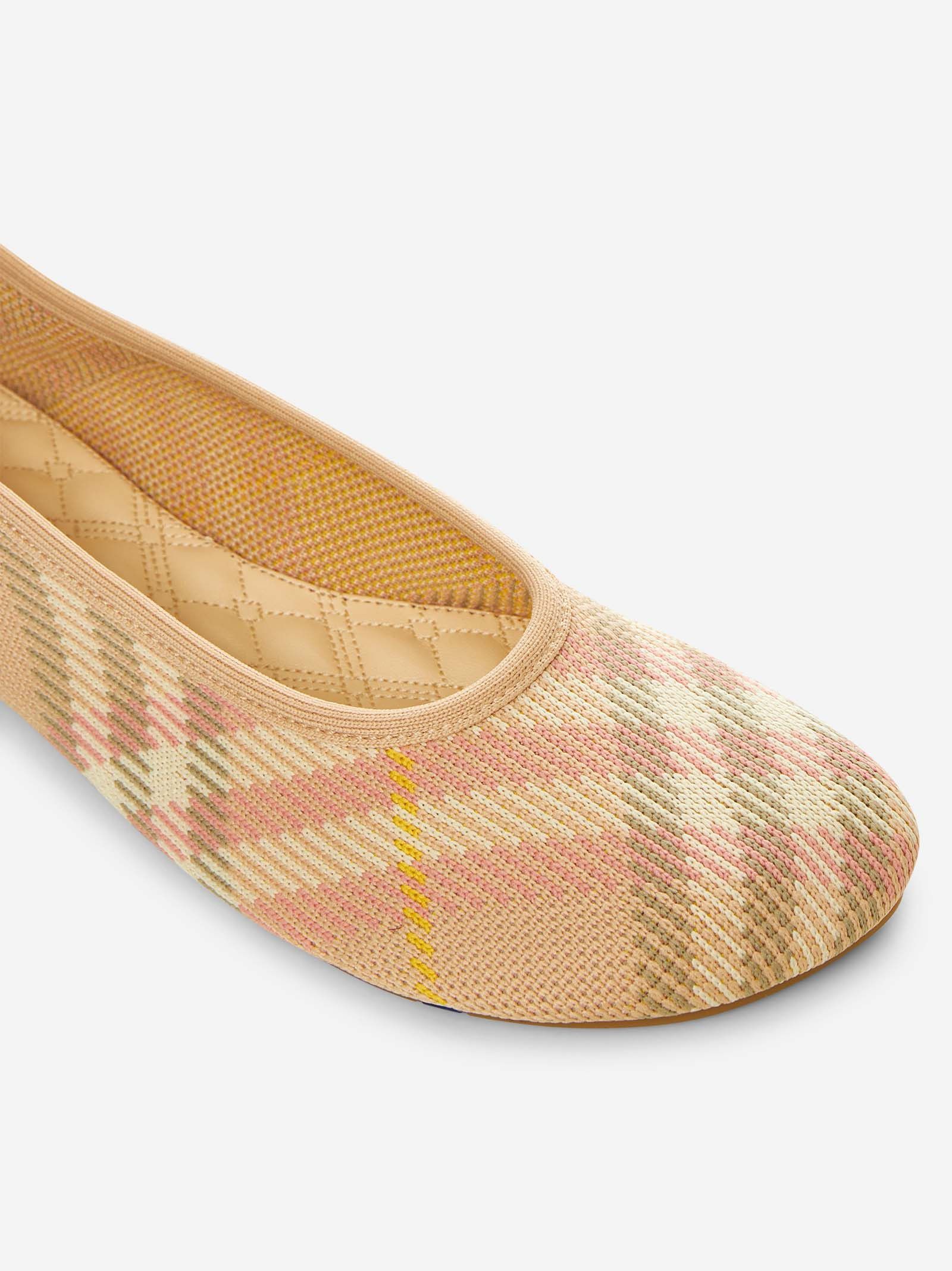 Burberry o1s22i1n0125 Check Knit Ballerinas in Multicolor Size US 7 / IT 37 - 4 Thumbnail