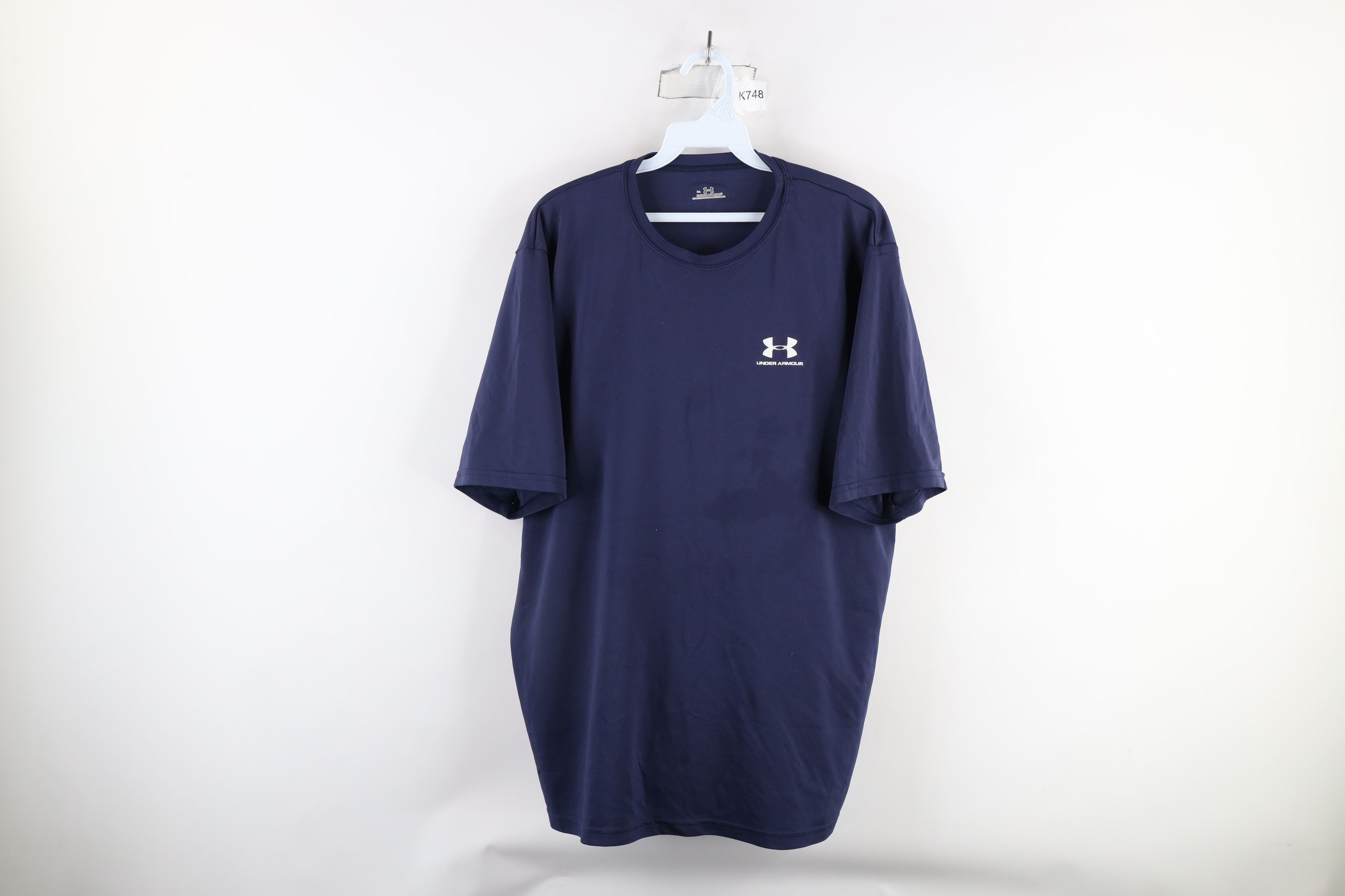 Under Armour × Vintage Vintage Under Armour Spell Out Training Gym T-Shirt Blue Size US XL / EU 56 / 4 - 1 Thumbnail