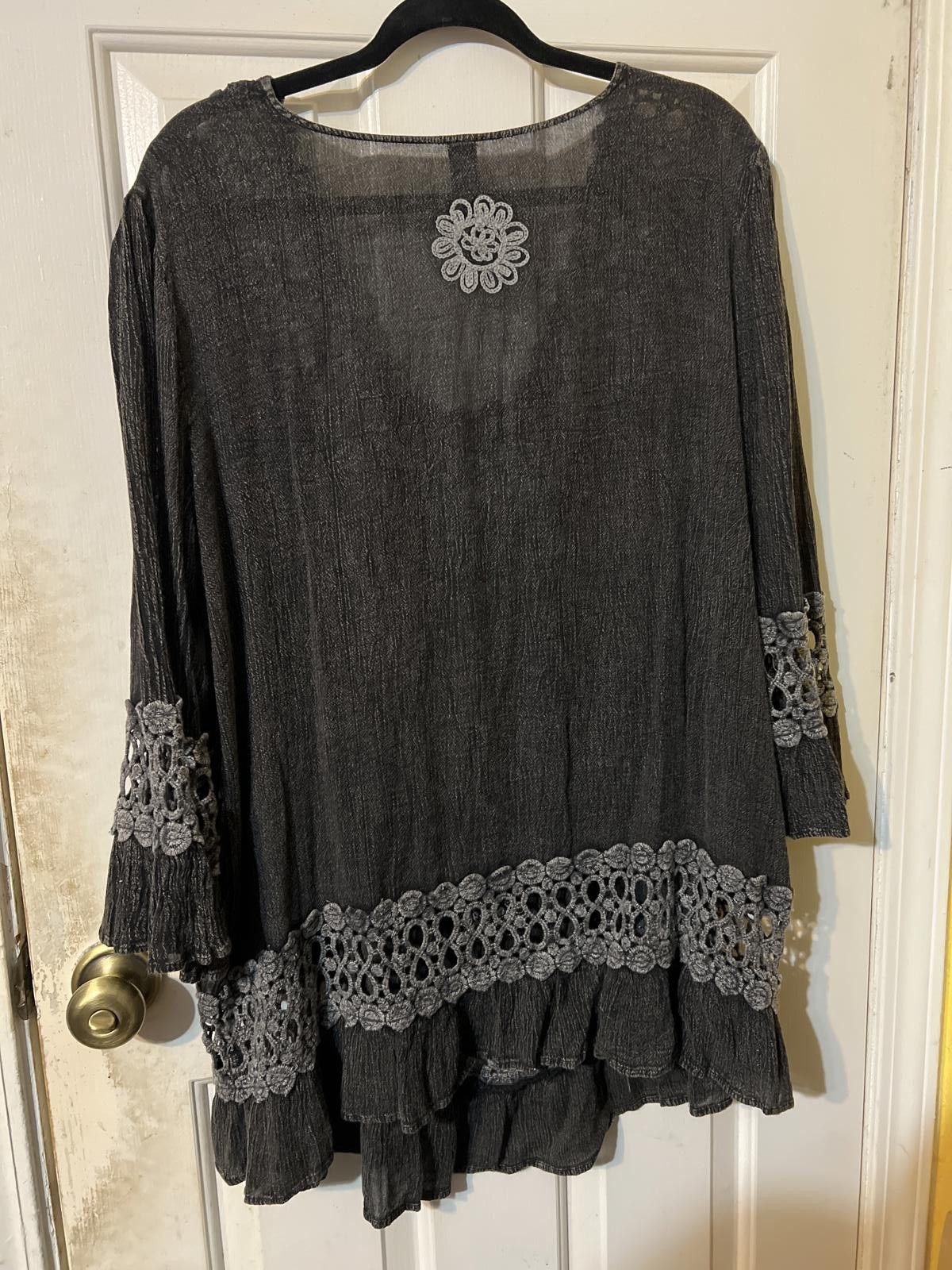 Other Secred Threads Black Embroidered Tunic Top L/XL boho Size XL / US 12-14 / IT 48-50 - 5 Thumbnail