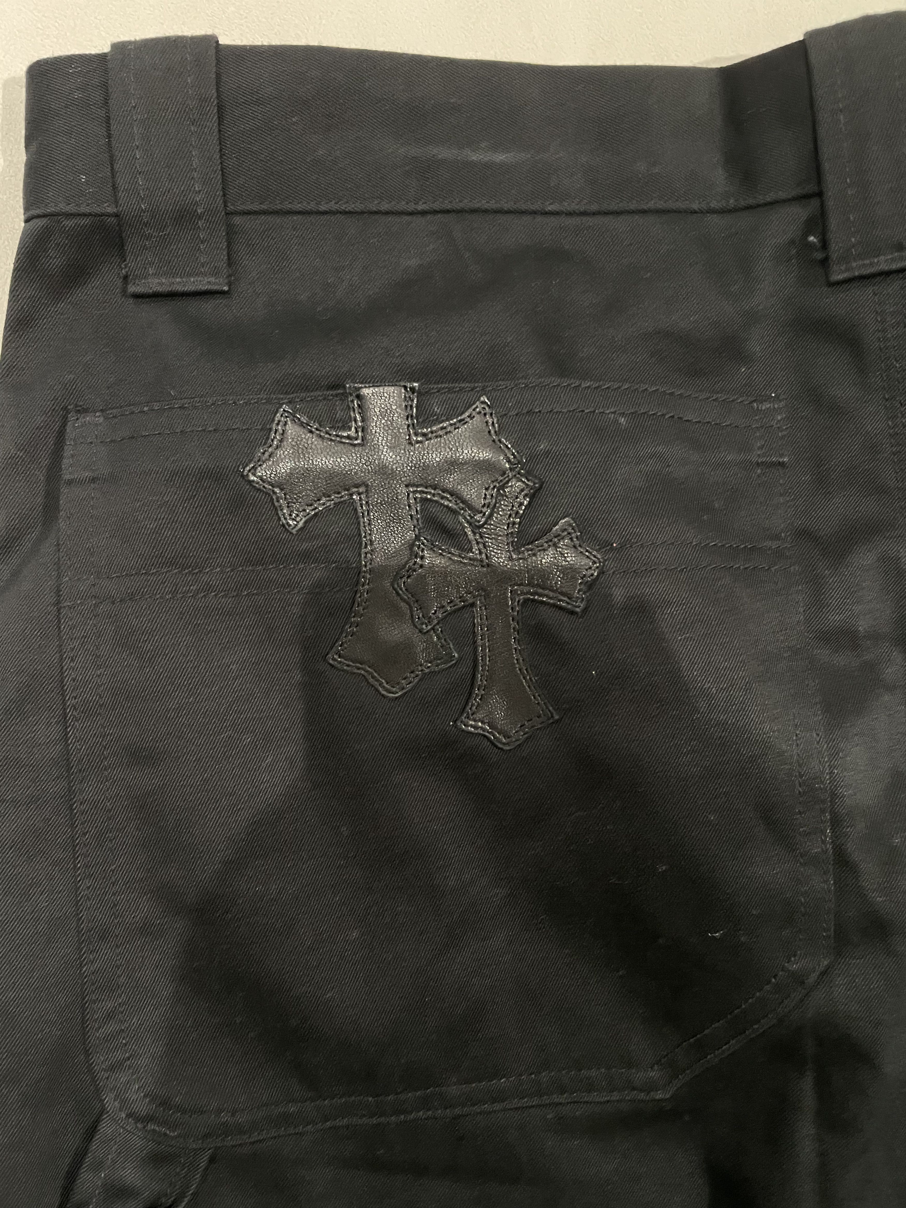 Chrome Hearts Chrome Hearts Leopard Black Cross Leather Patch Jeans Size US 36 / EU 52 - 15 Thumbnail