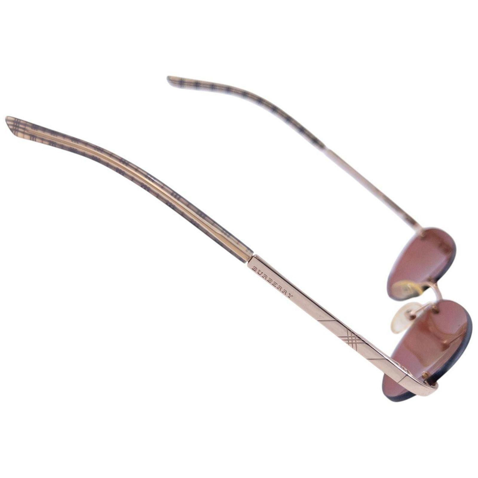 Burberry Vintage Burberry Nova Check Rimless Sunglasses Size ONE SIZE - 3 Thumbnail