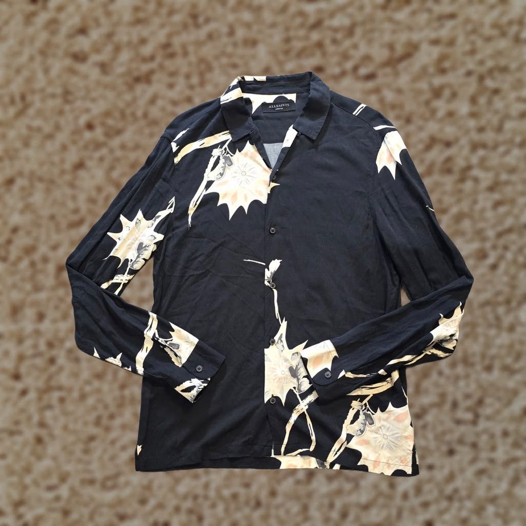 Allsaints AllSaints Top Womens Medium Black Floral Button Up Long Sleeve Casual Career Shirt Size M / US 6-8 / IT 42-44 - 1 Thumbnail