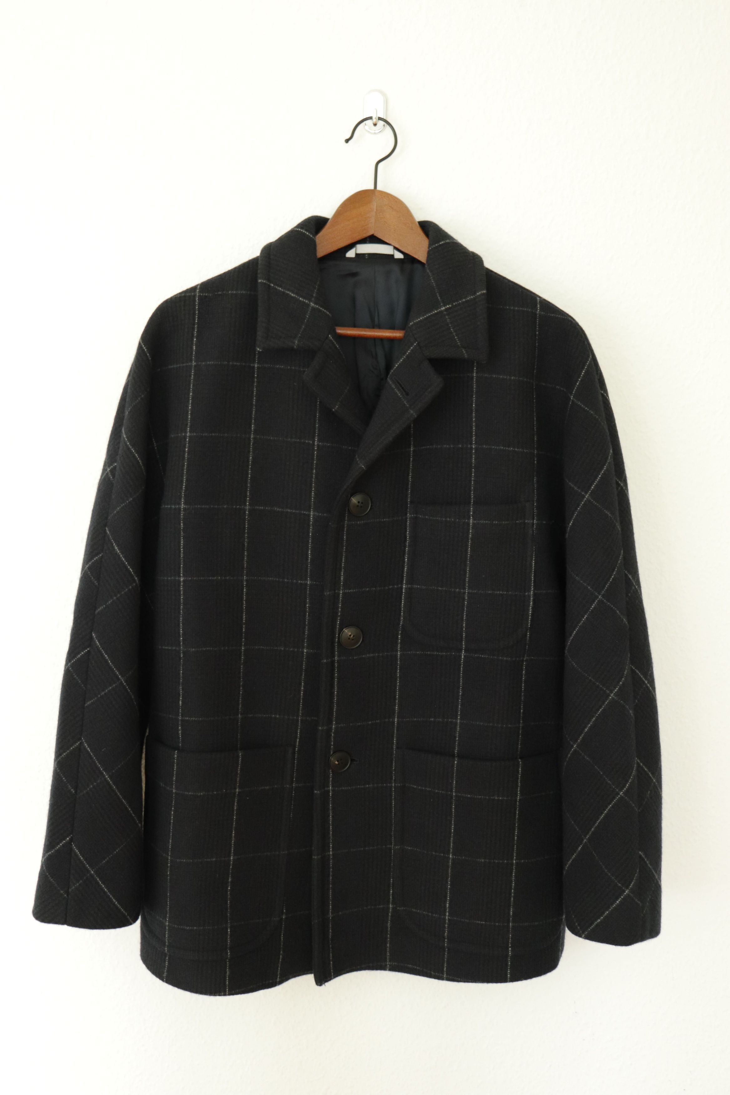 Anglo-Italian Three Bucket Pocket Jacket in Windowpane Check Size US S / EU 44-46 / 1 - 1 Thumbnail