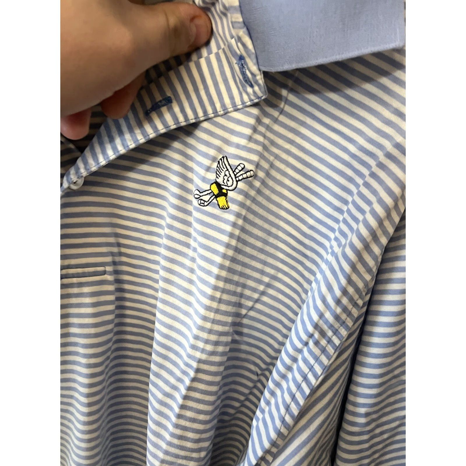 Peter Millar VINTAGE Peter Millar Crown Crafted Polo Men XL Blue Striped Autism Speaks Embroidery Golf Classic Sports Size US XL / EU 56 / 4 - 4 Thumbnail
