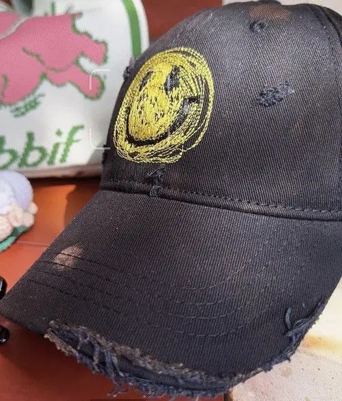 Other Utility grunge smiley face distressed ripped cap Size ONE SIZE - 5 Thumbnail