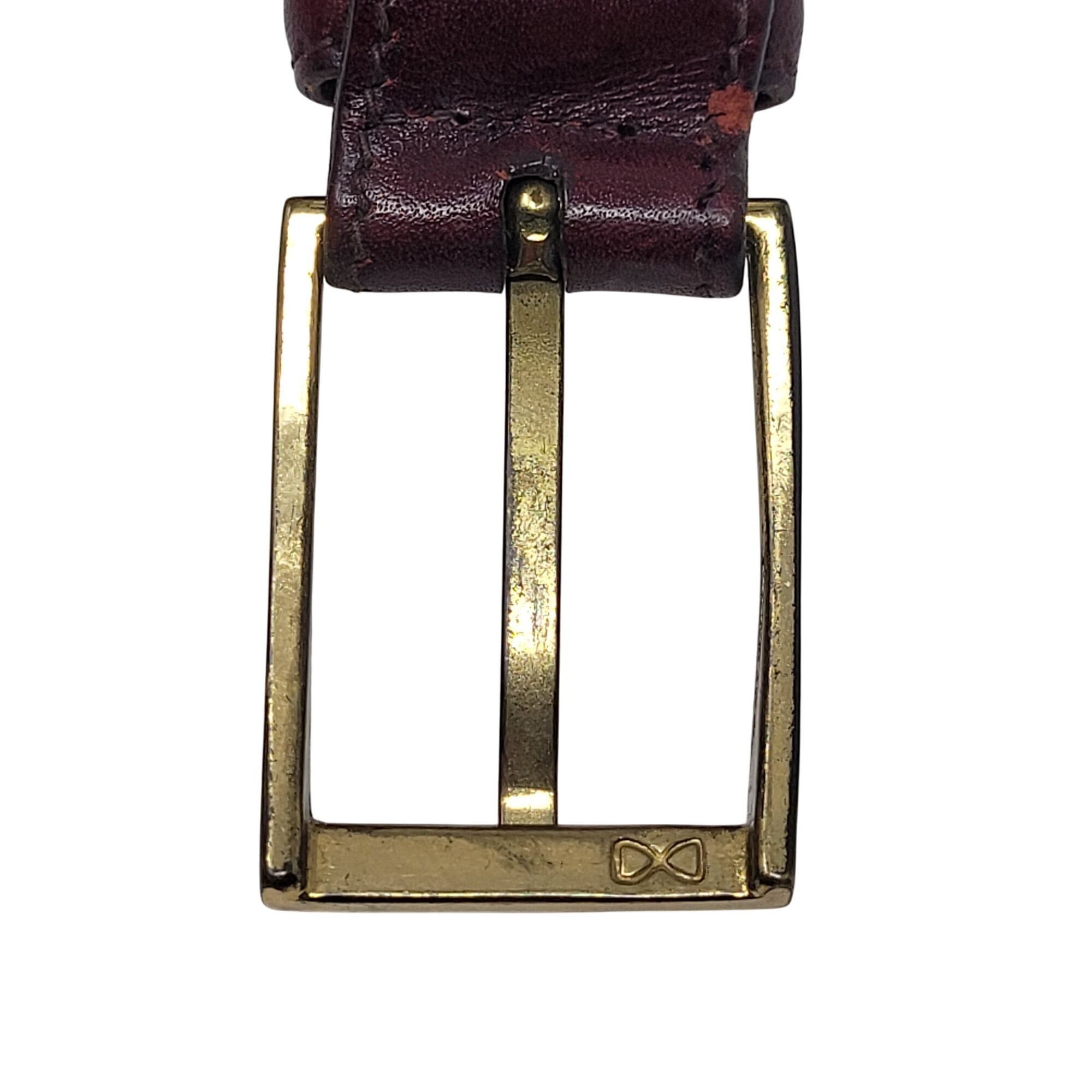 Trafalgar Trafalgar Cortina Burgundy Leather Belt Sz 40" Oxblood Gold Size 40 - 2 Thumbnail