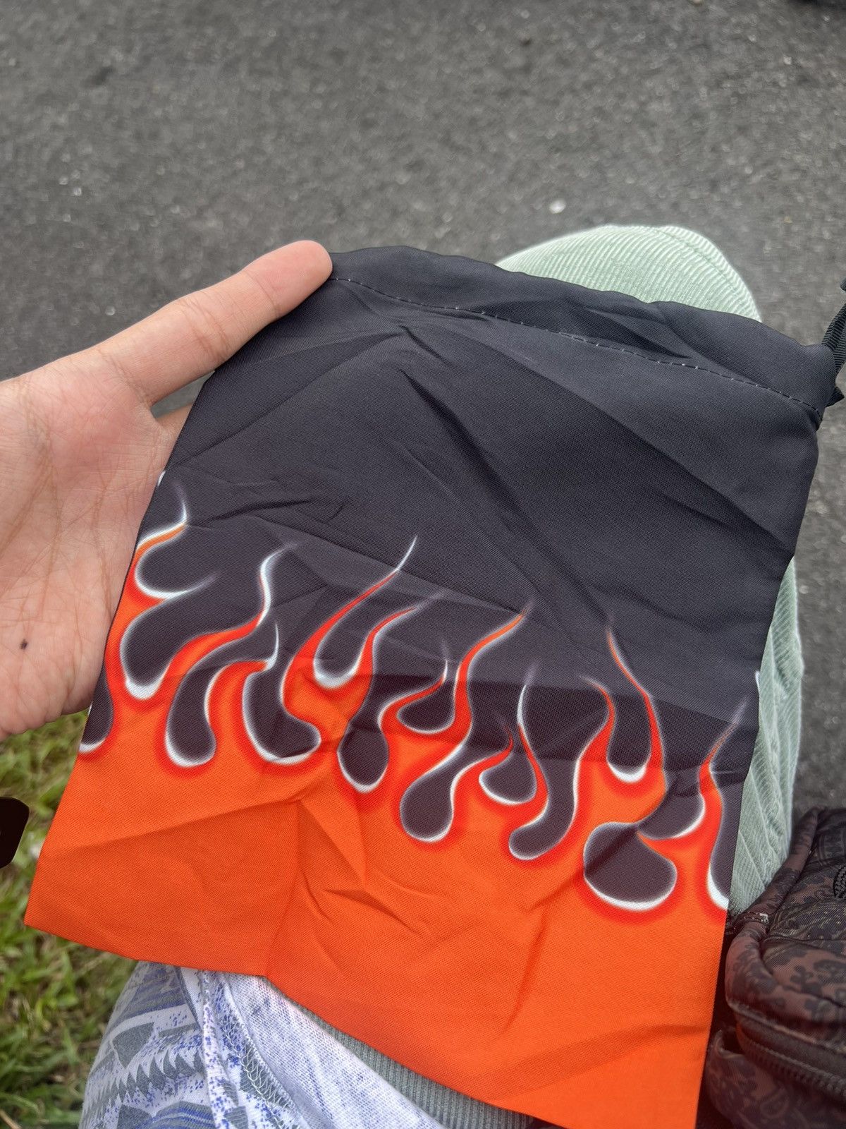 Prada Prada Flame Design Drawstring Pouch Bag Size ONE SIZE - 3 Thumbnail