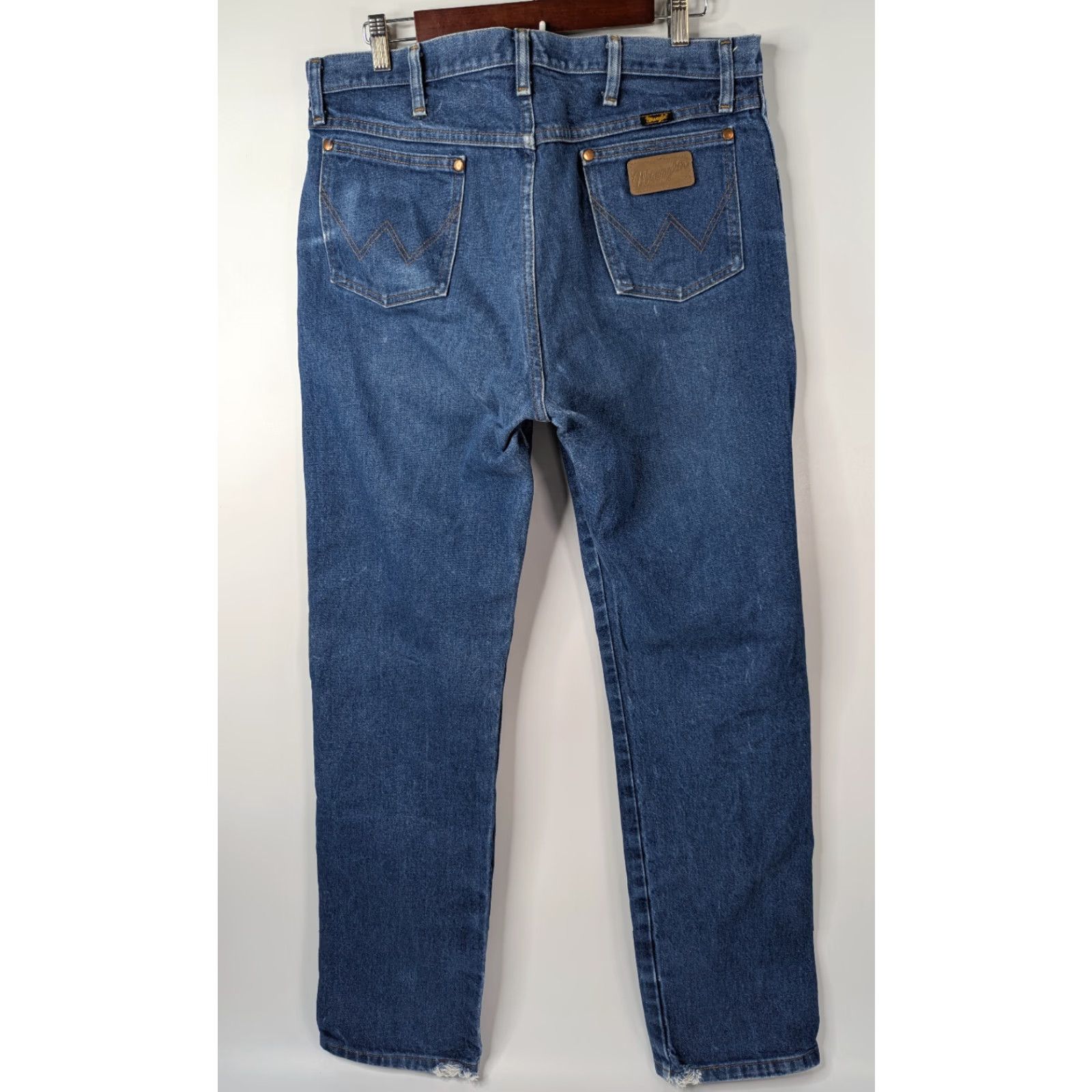 Wrangler VINTAGE Wrangler Cowboy Cut 13MWZ Jeans Men 36x34 Bootcut Western Workwear Distressed Blue Denim USA Cowboy Theme Mens Jeans Size US 36 / EU 52 - 4 Thumbnail