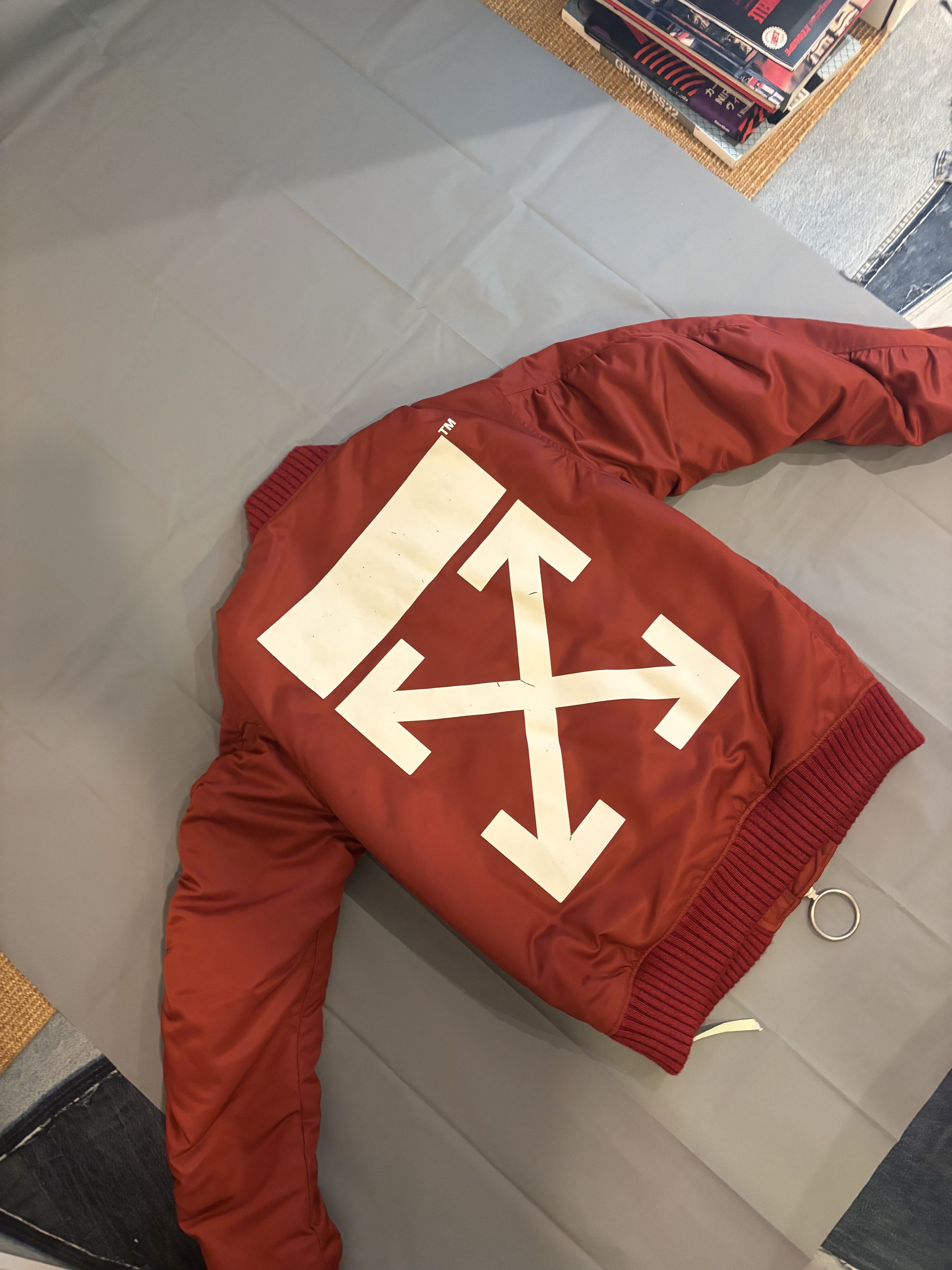 Off-White Veste bombers en nylon bordeaux Off-White en tbe Size US L / EU 52-54 / 3 - 18 Thumbnail