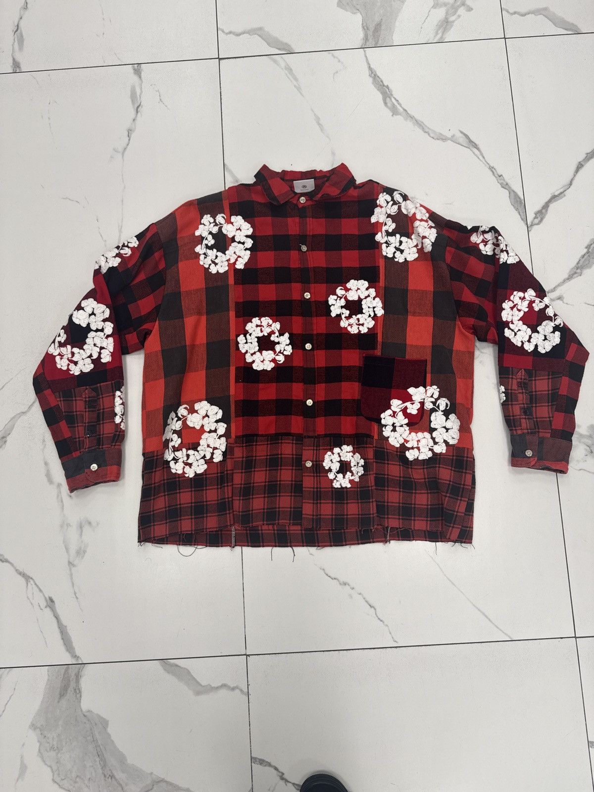 DENIM TEARS × READYMADE ReadyMade Denim Tears Check Shirt "Red" Size US S / EU 44-46 / 1 - 2 Thumbnail