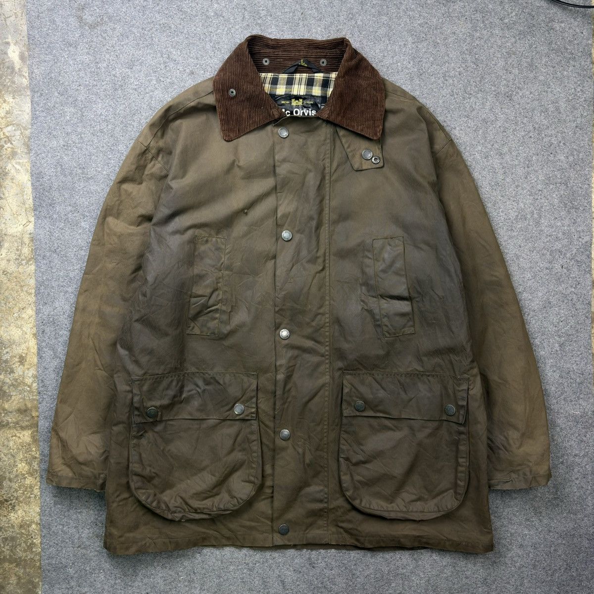 Barbour VTG MC Orvis Wax Jacket Green Lined Outdoor Country Wear Size US L / EU 52-54 / 3 - 1 Thumbnail