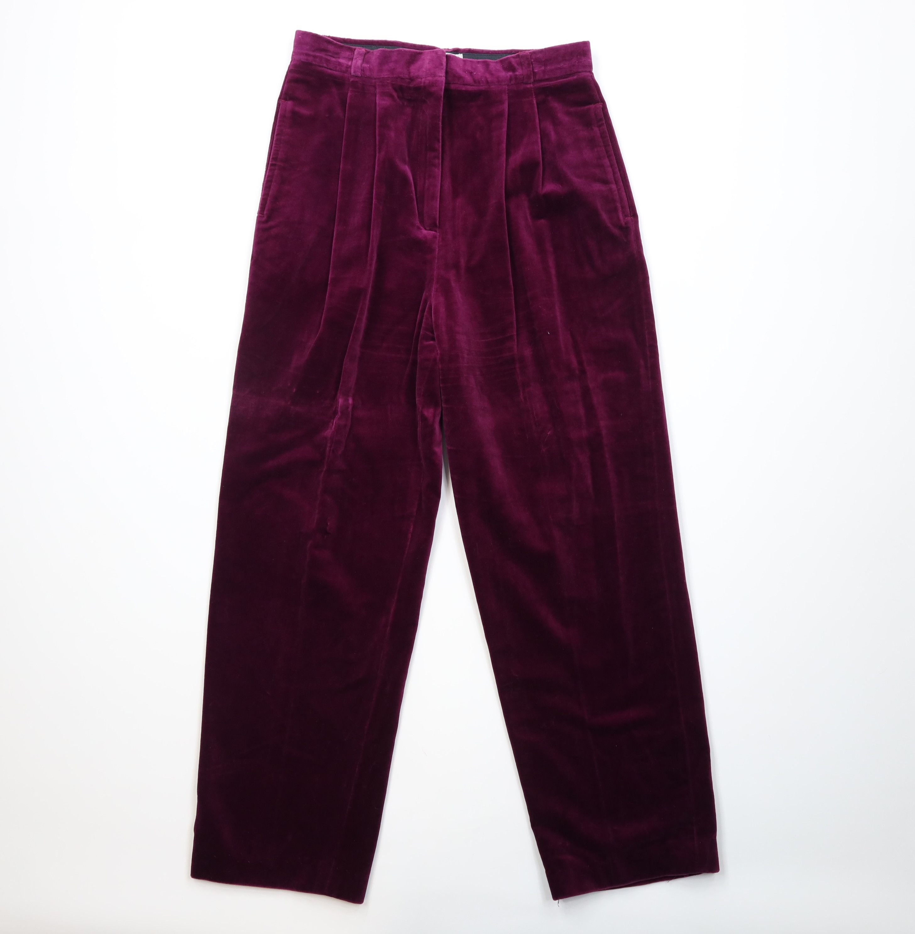 Vintage Vintage 90s Streetwear Wide Leg Velvet Velour Pants Purple Size 36" / US 14 / IT 50 - 1 Thumbnail