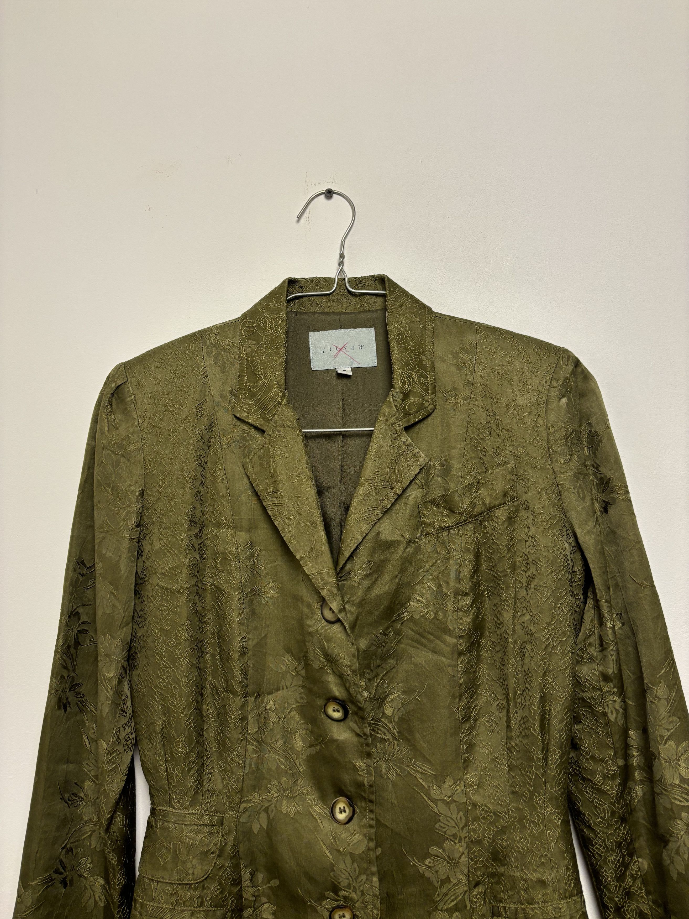Designer × Jigsaw Vintage Jigsaw Silk Embroidered Blazer Size M / US 6-8 / IT 42-44 - 2 Thumbnail