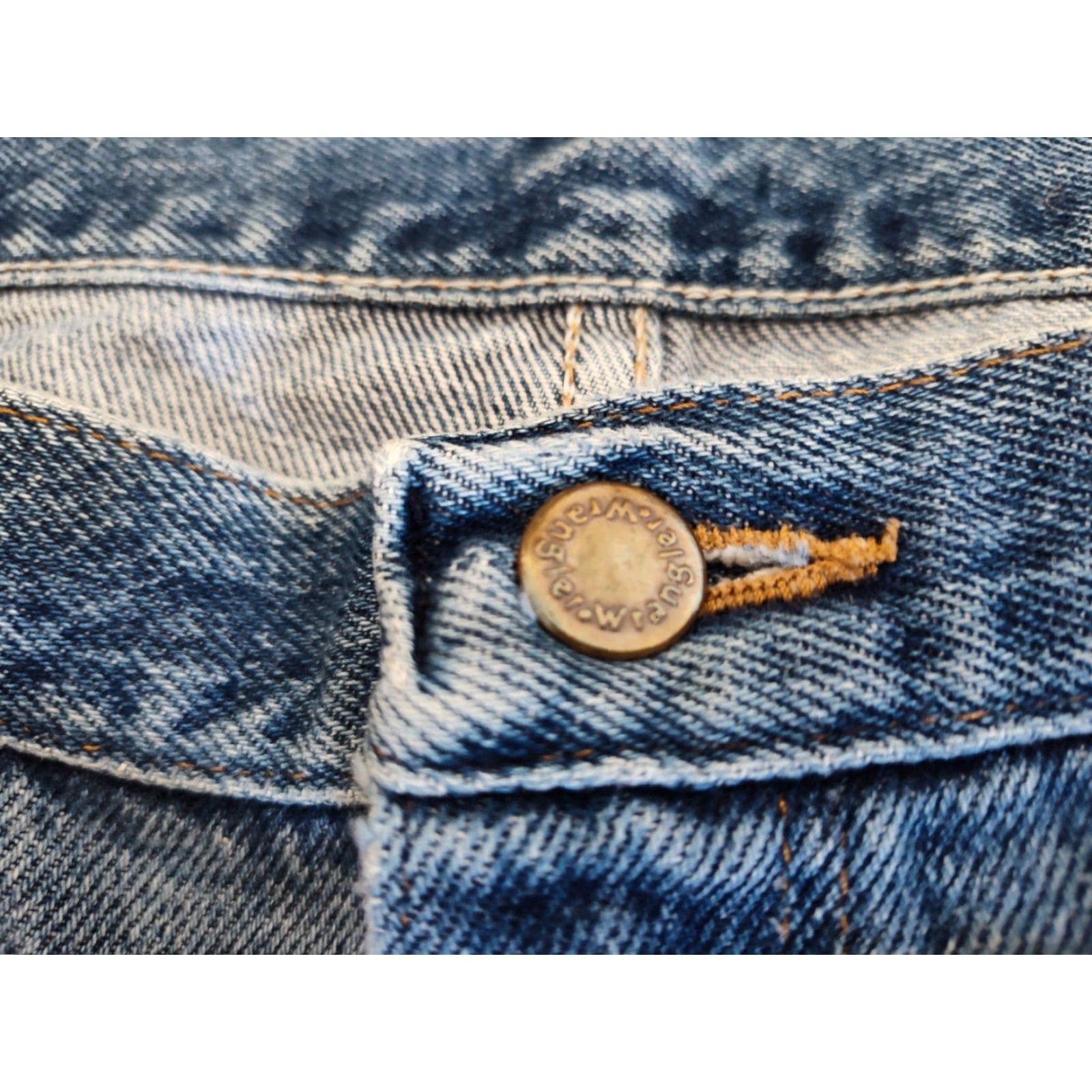 Wrangler VINTAGE Wrangler Men's Jeans 36x30 Straight Fit Faded Distressed Cotton Denim 90s Cowgirl Grunge USA Size US 36 / EU 52 - 5 Thumbnail