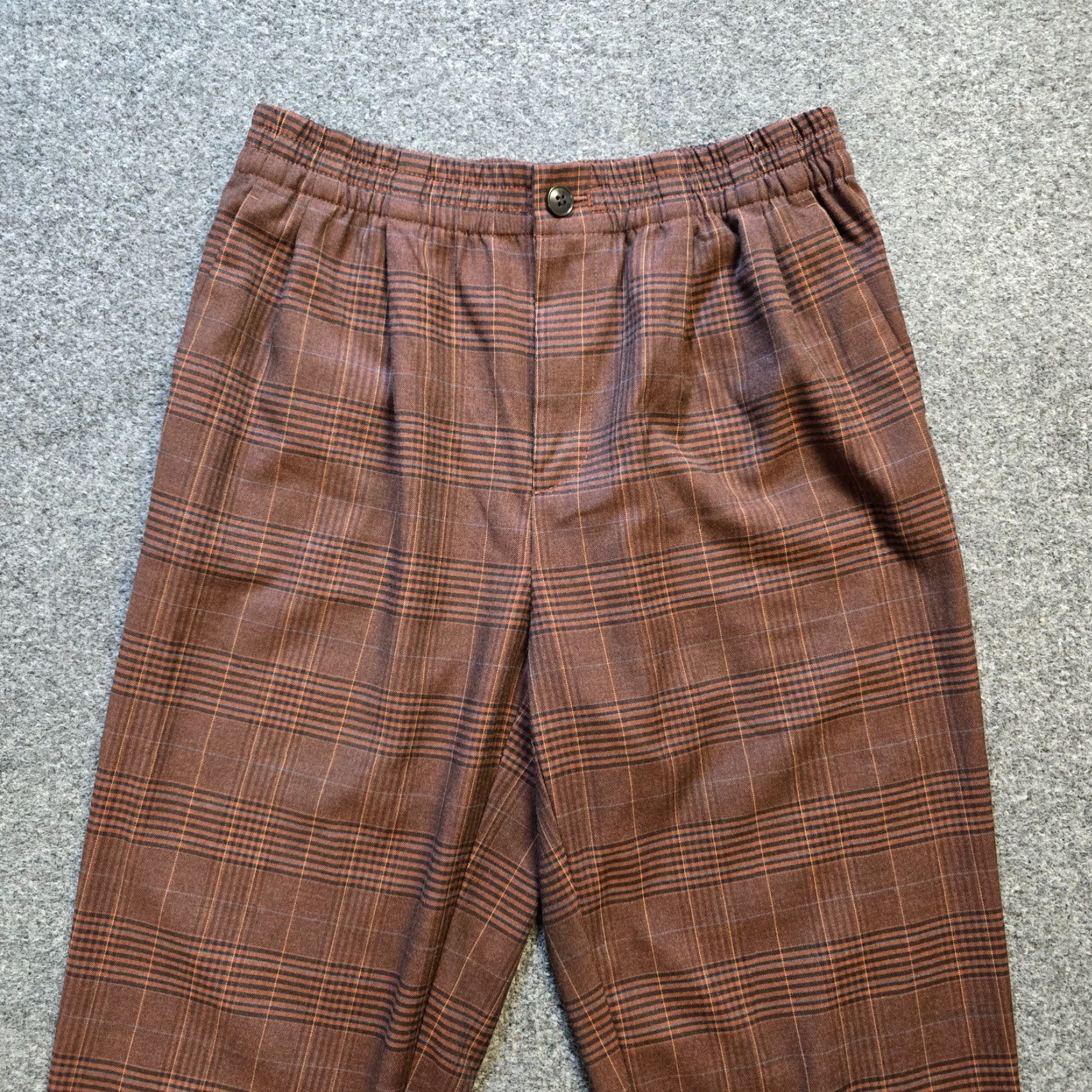 Madewell Madewell Pants Womens Size Small Brown Plaid Zip Cropped Pleated Capsule Casual Tapered Cropped Capris Style Size 28" / US 6 / IT 42 - 2 Thumbnail